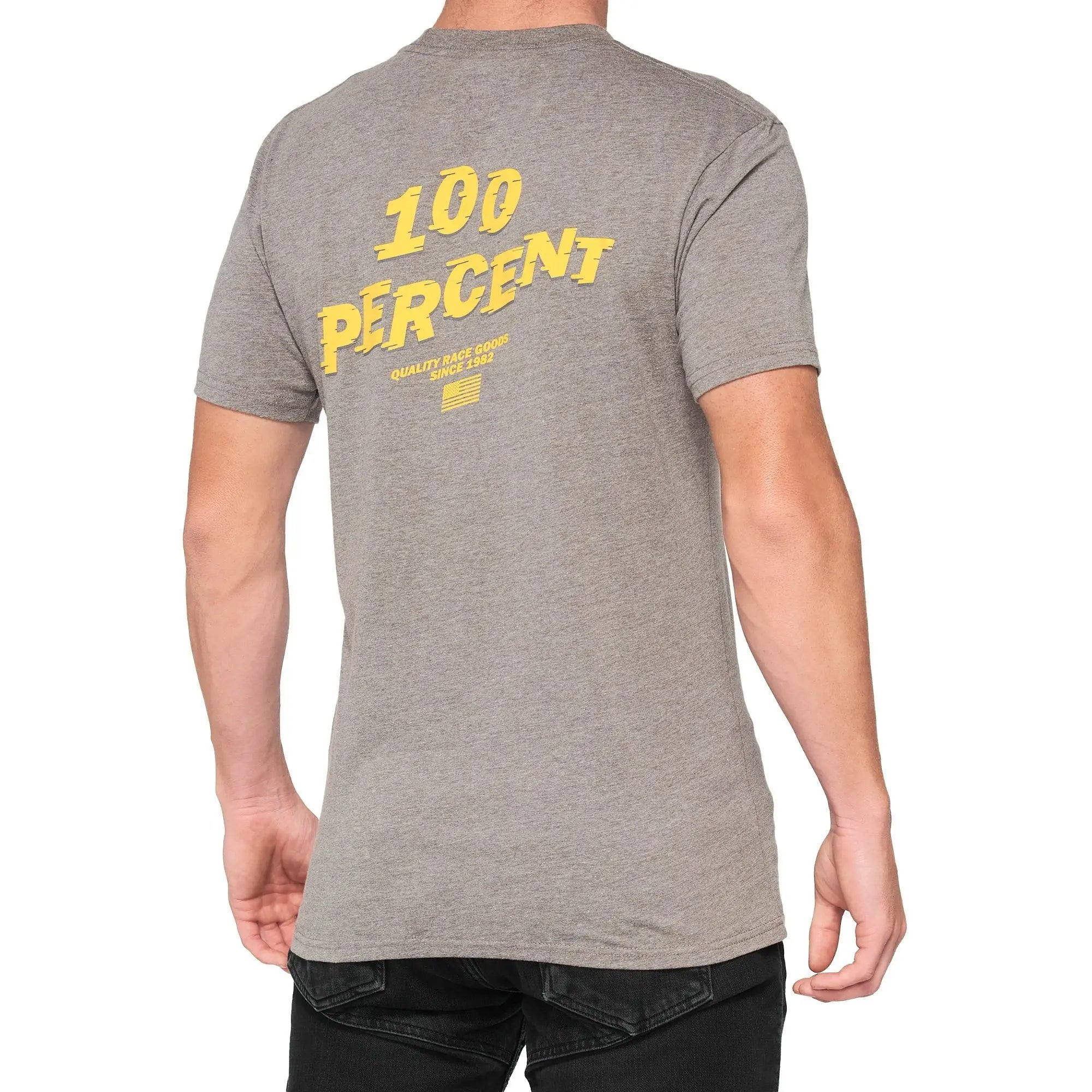 100% Dakota T-Shirt Heather Grey - FREE UK Shipping, FREE 365 Day Returns | Moto Central