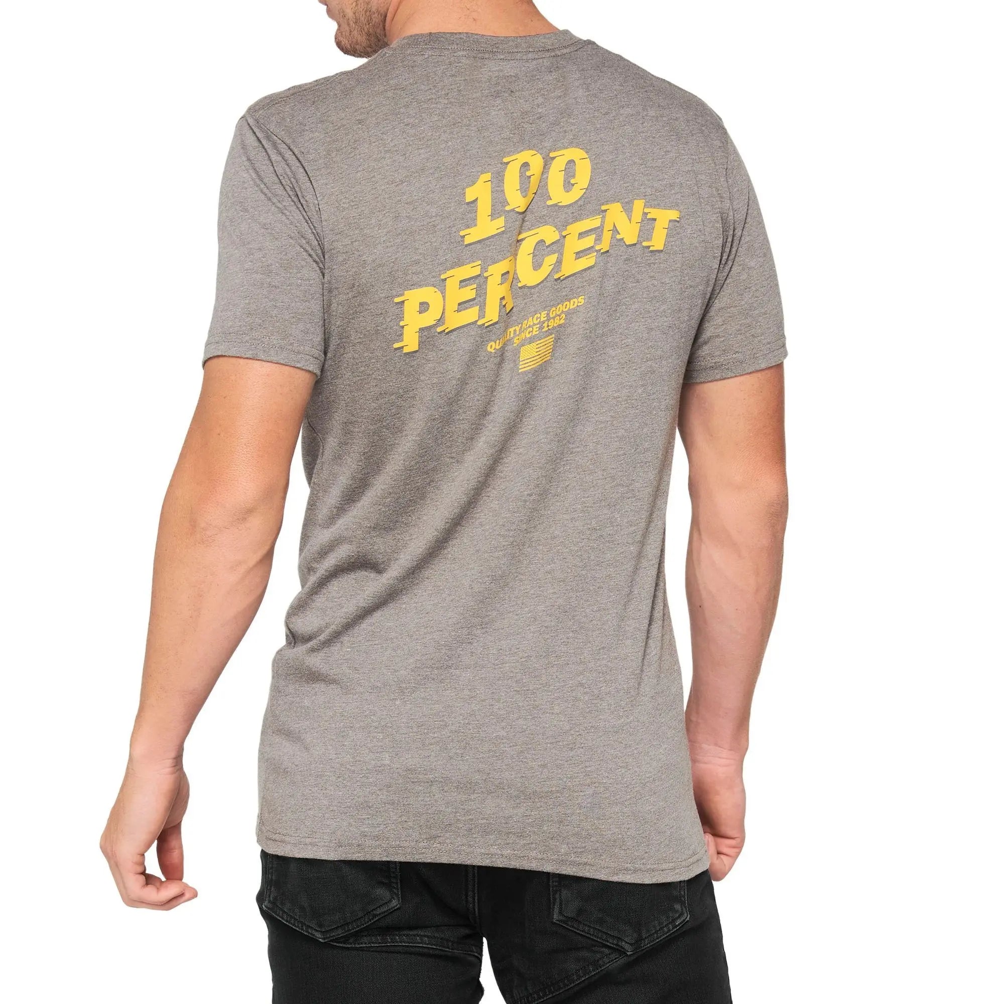 100% Dakota T-Shirt Heather Grey - FREE UK Shipping, FREE 365 Day Returns | Moto Central