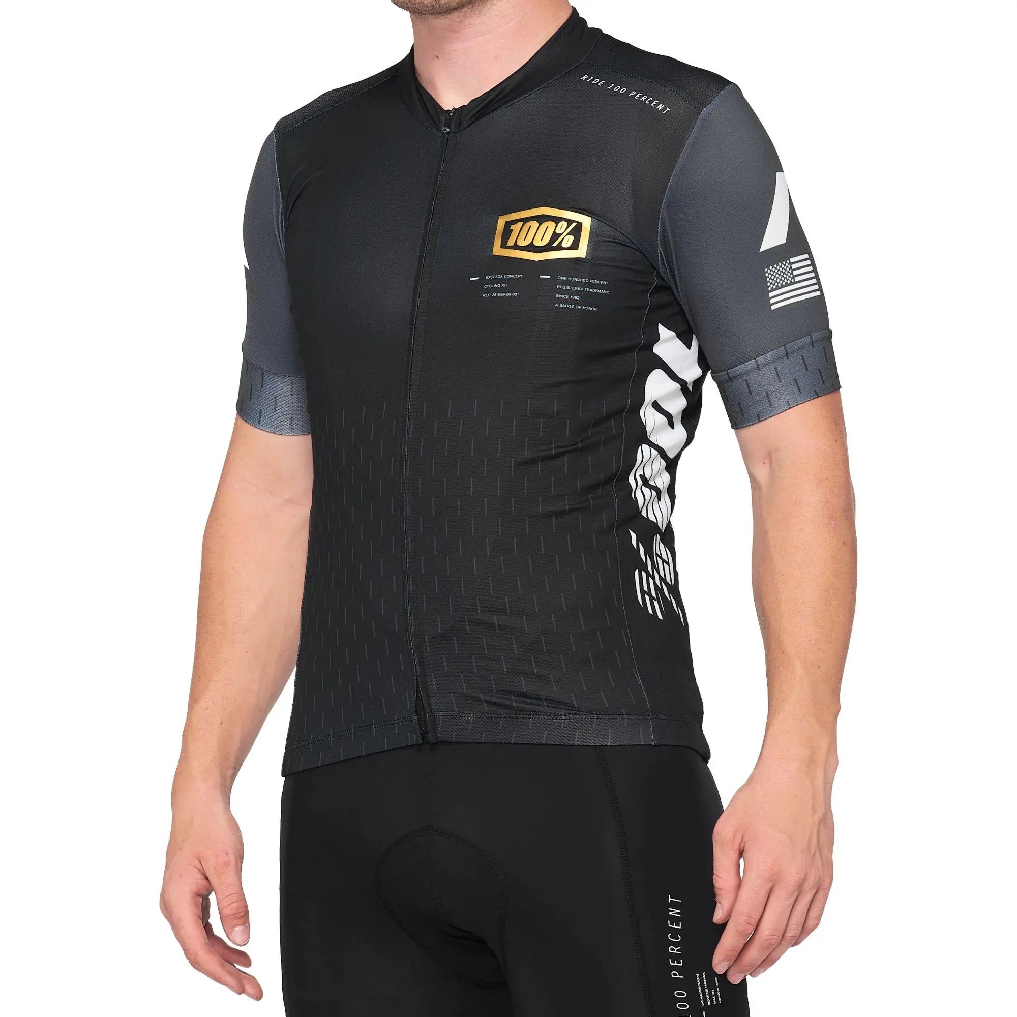 100% Exceeda Jersey Black / Charcoal - FREE UK Shipping, FREE 365 Day Returns | Moto Central