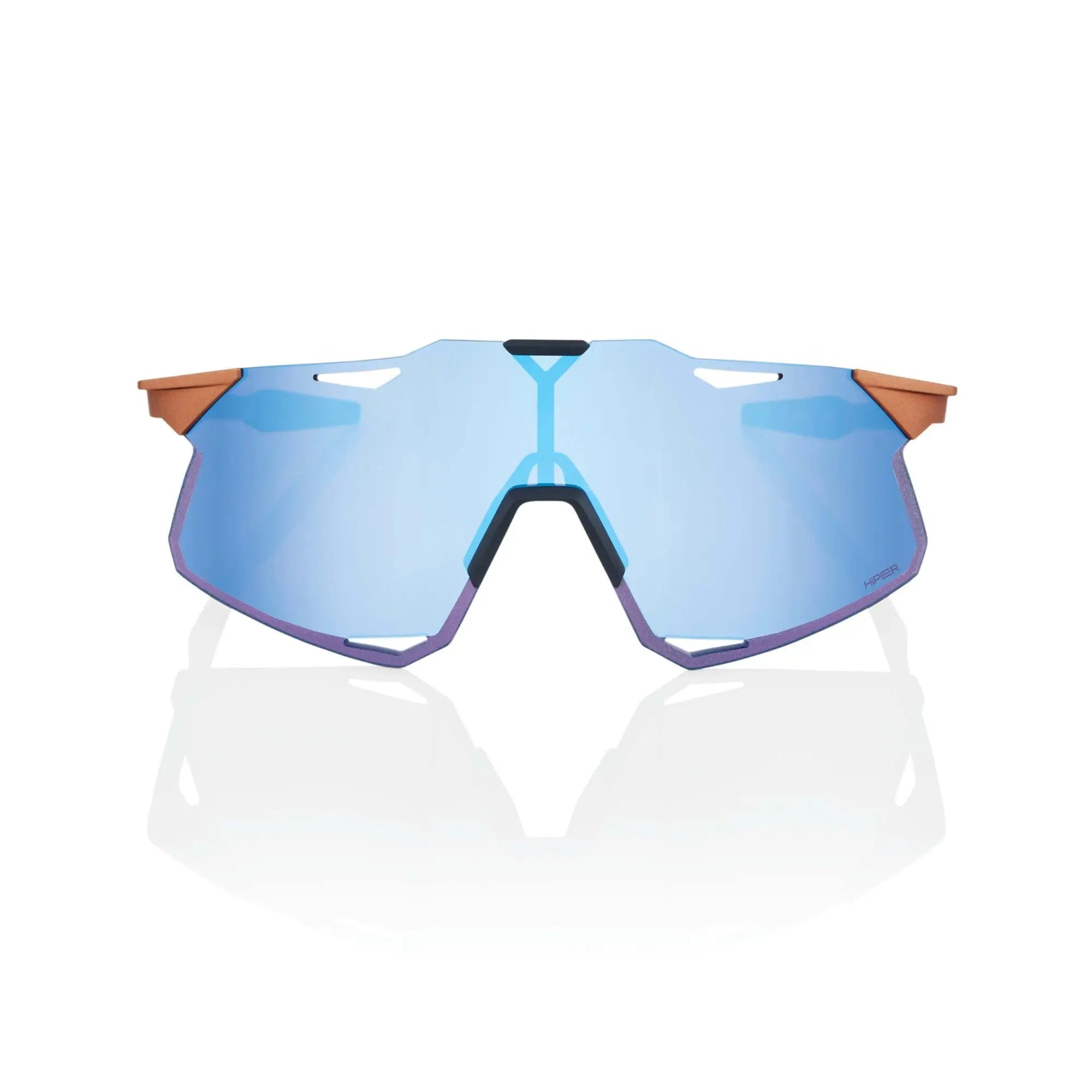 100% Hypercraft Glasses Matt Copper Chromium / HiPER Blue Multilayer Mirror - FREE UK Shipping, FREE 365 Day Returns | Moto Central