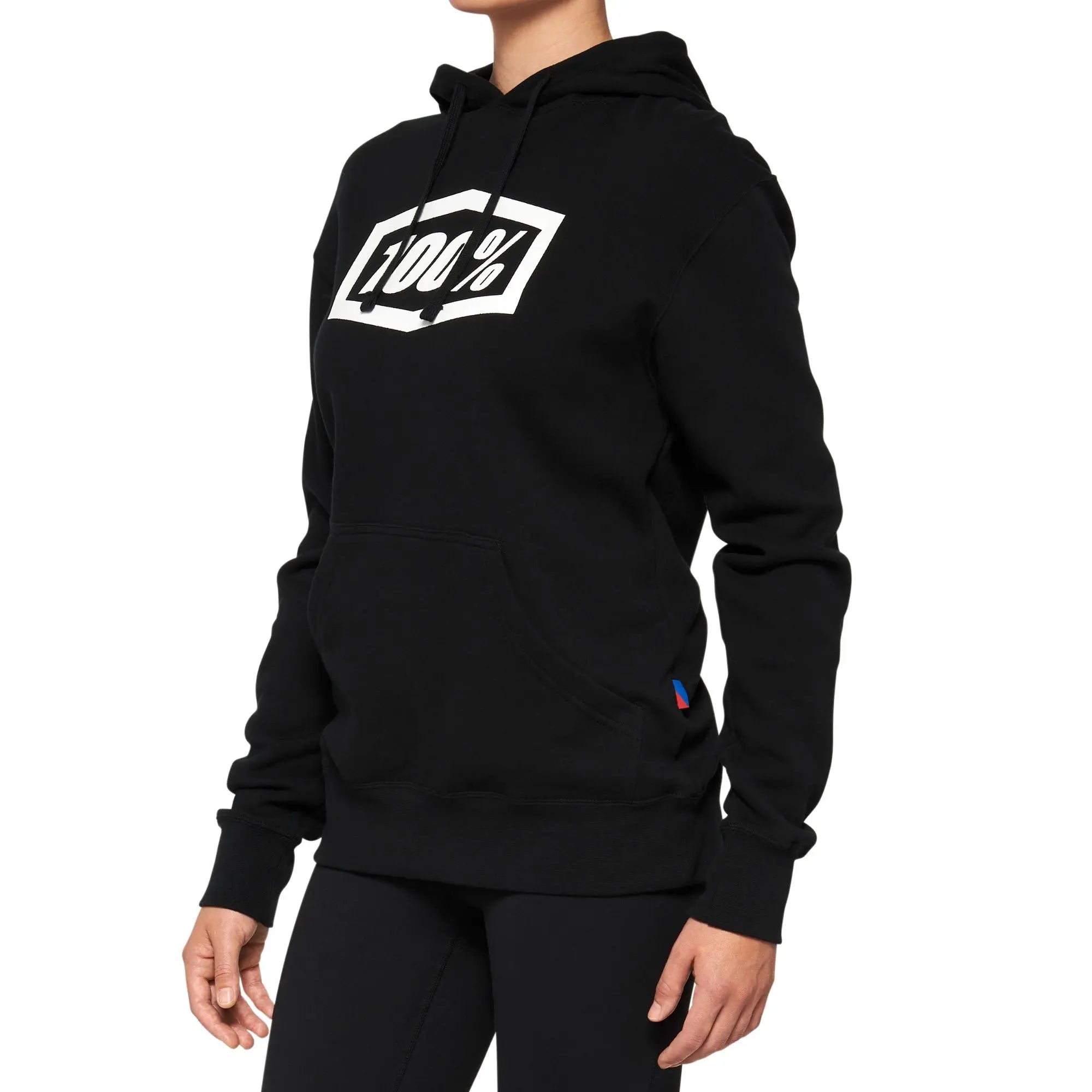 100% Icon Ladies Pullover Hoodie Black - FREE UK Shipping, FREE 365 Day Returns | Moto Central