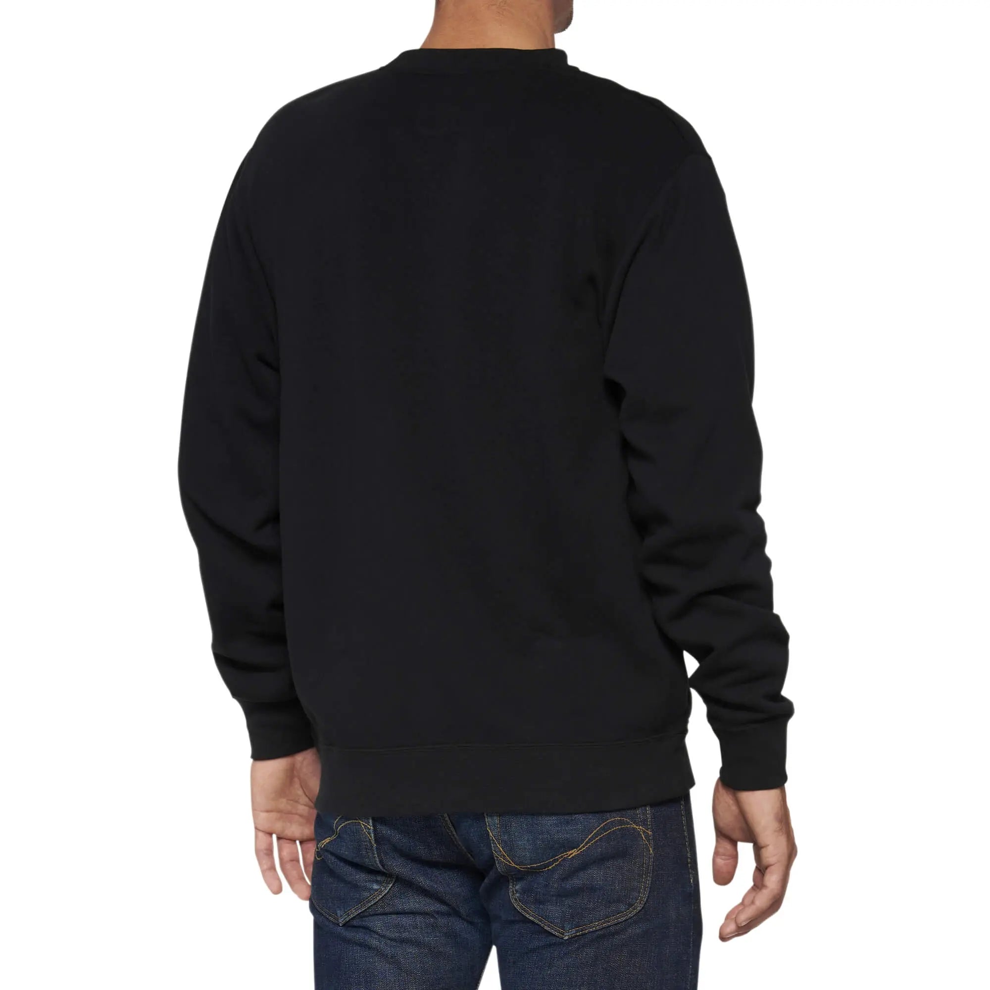 100% Icon Pullover Crewneck Fleece Black - FREE UK Shipping, FREE 365 Day Returns | Moto Central