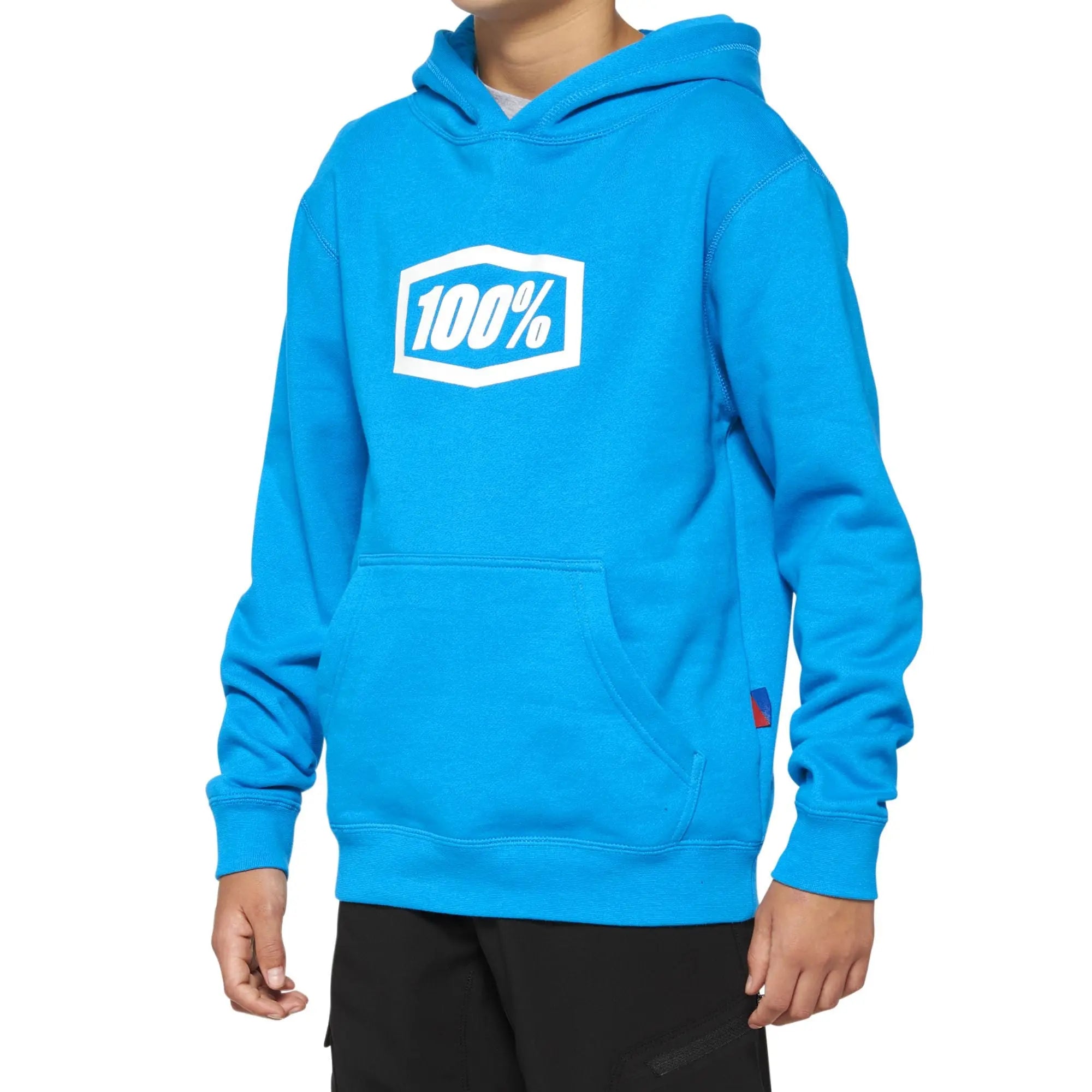 100% Icon Pullover Youth Hoodie Skyblue - FREE UK Shipping, FREE 365 Day Returns | Moto Central