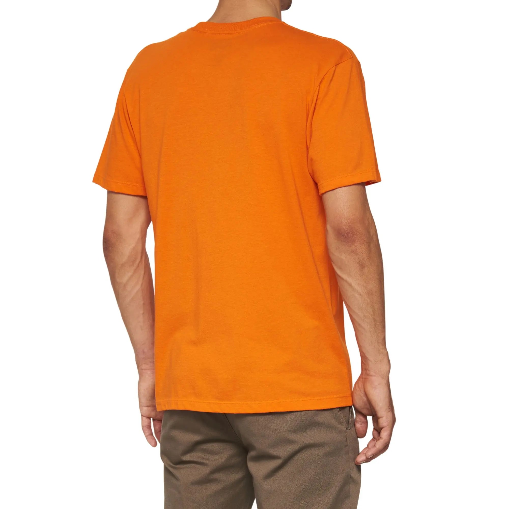 100% Icon Short Sleeves T-Shirt Orange - FREE UK Shipping, FREE 365 Day Returns | Moto Central