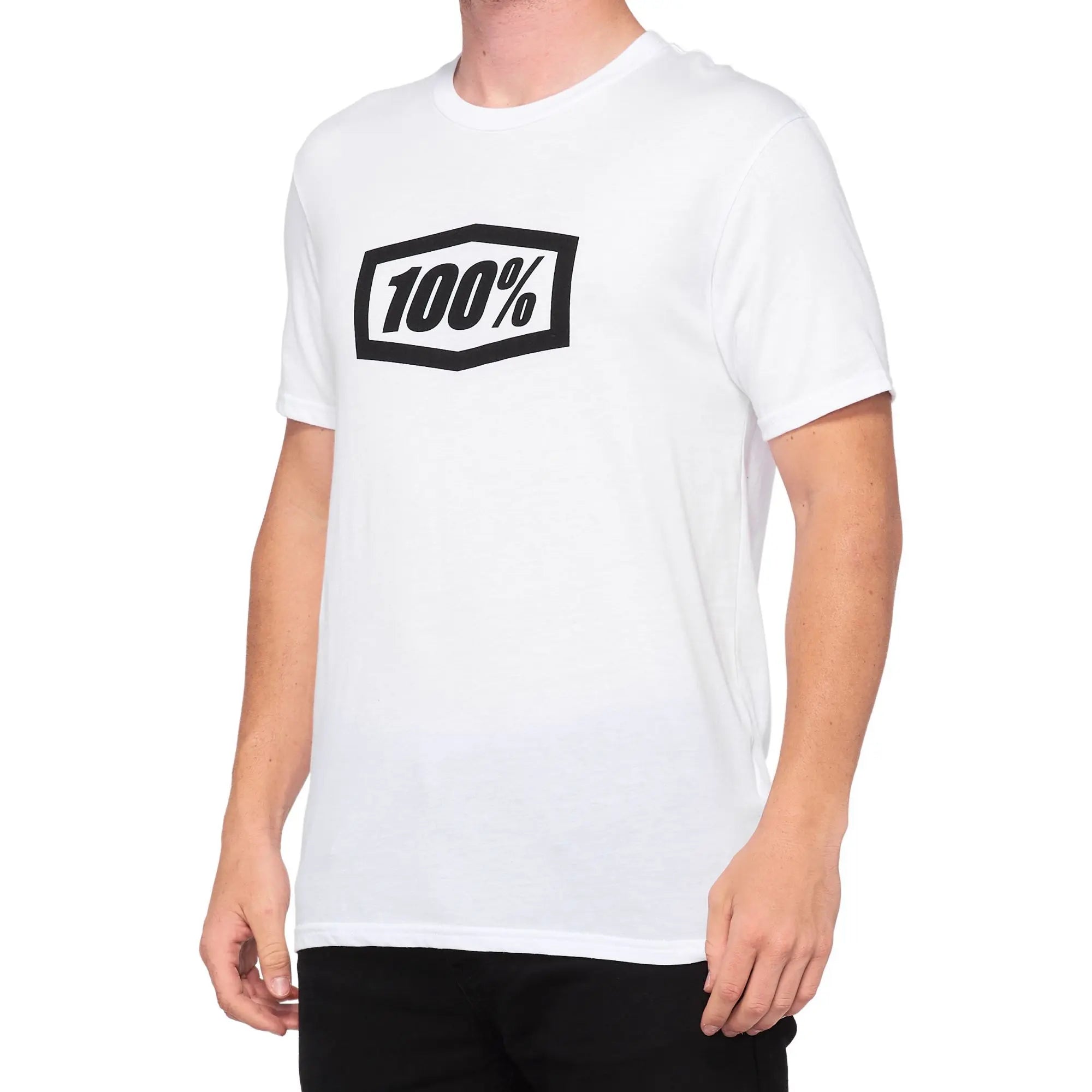 100% Icon Short Sleeves T-Shirt White - FREE UK Shipping, FREE 365 Day Returns | Moto Central