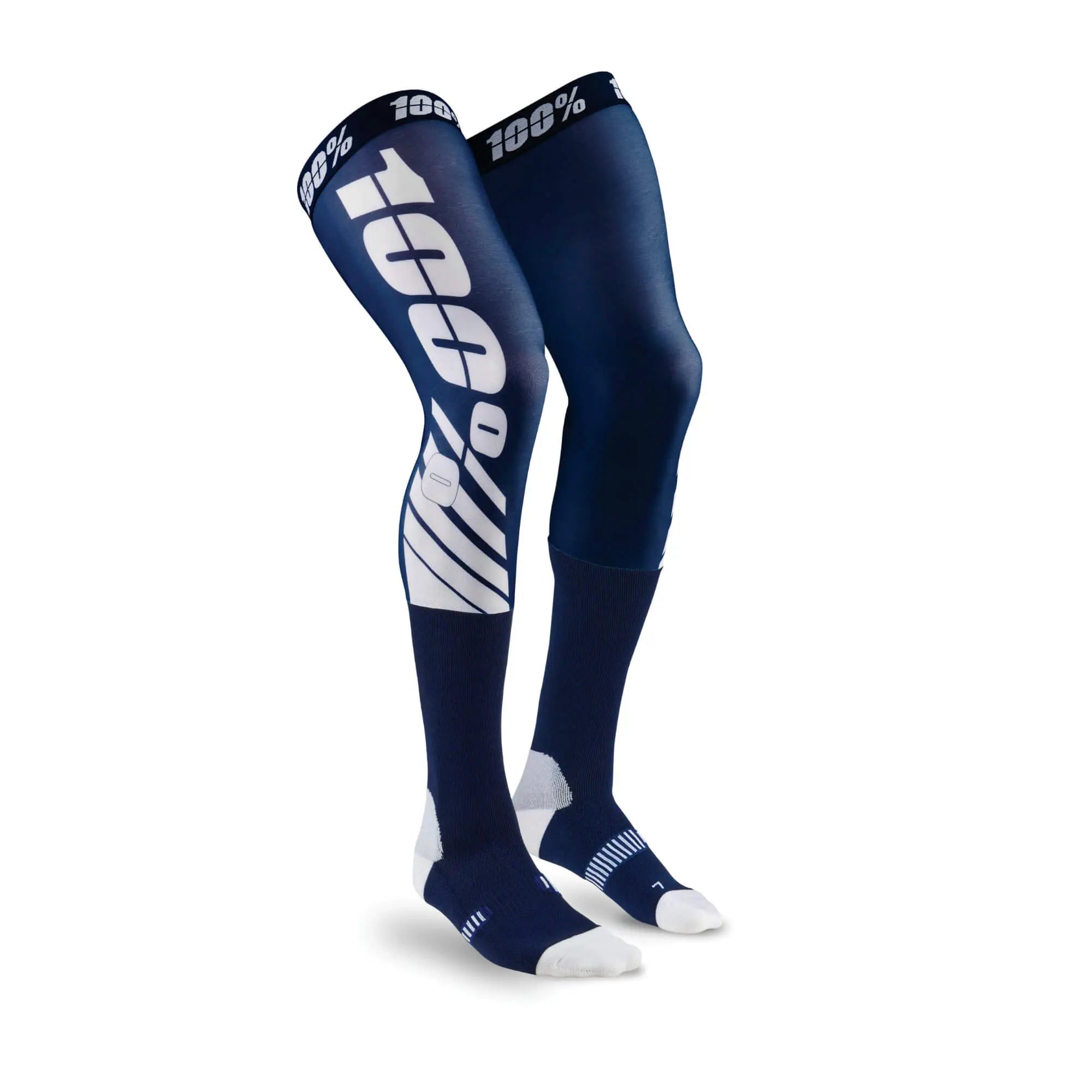 100% REV MX Knee Brace Socks Flash Navy - FREE UK Shipping, FREE 365 Day Returns | Moto Central