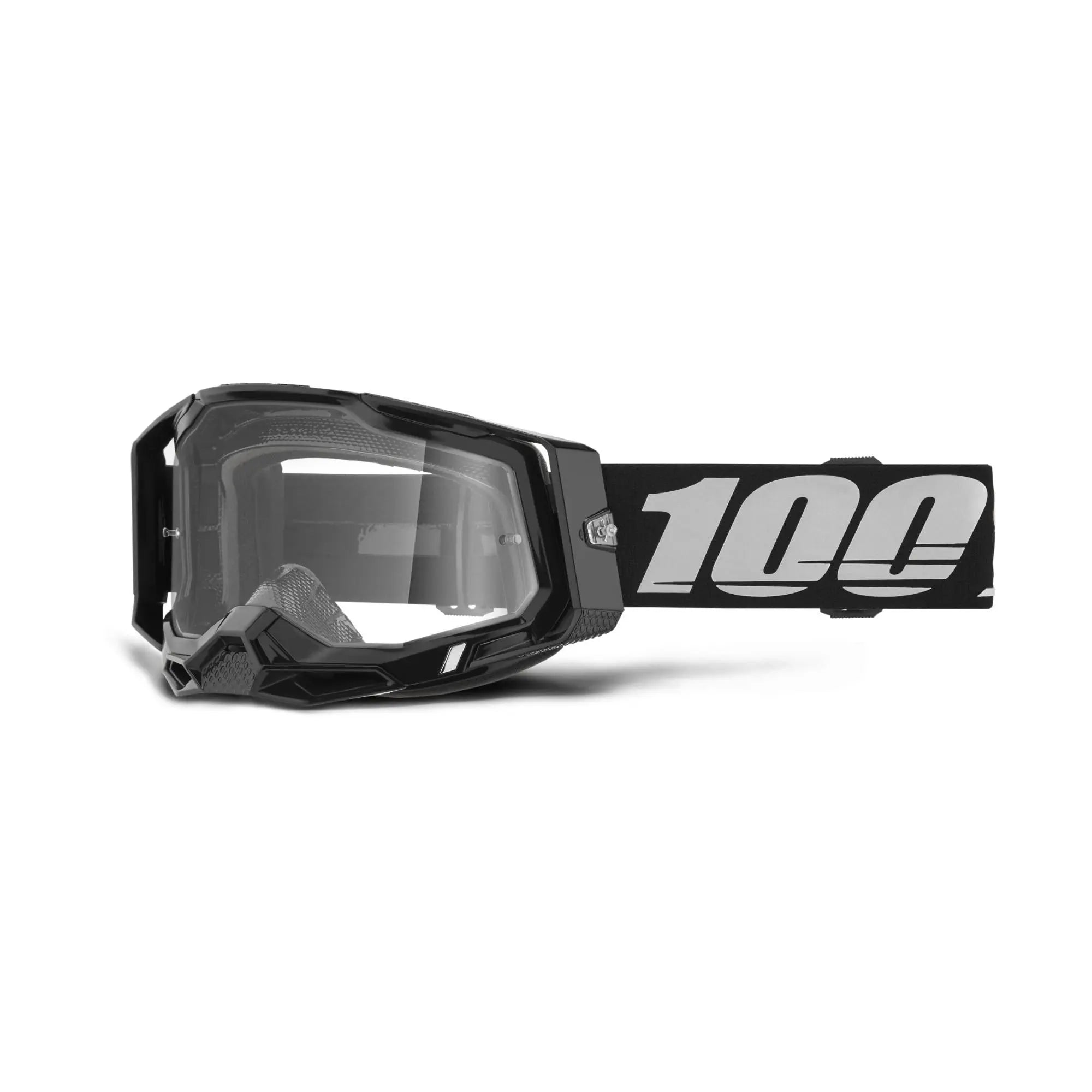 100% Racecraft 2 Goggles Black / Clear Lens - FREE UK Shipping, FREE 365 Day Returns | Moto Central