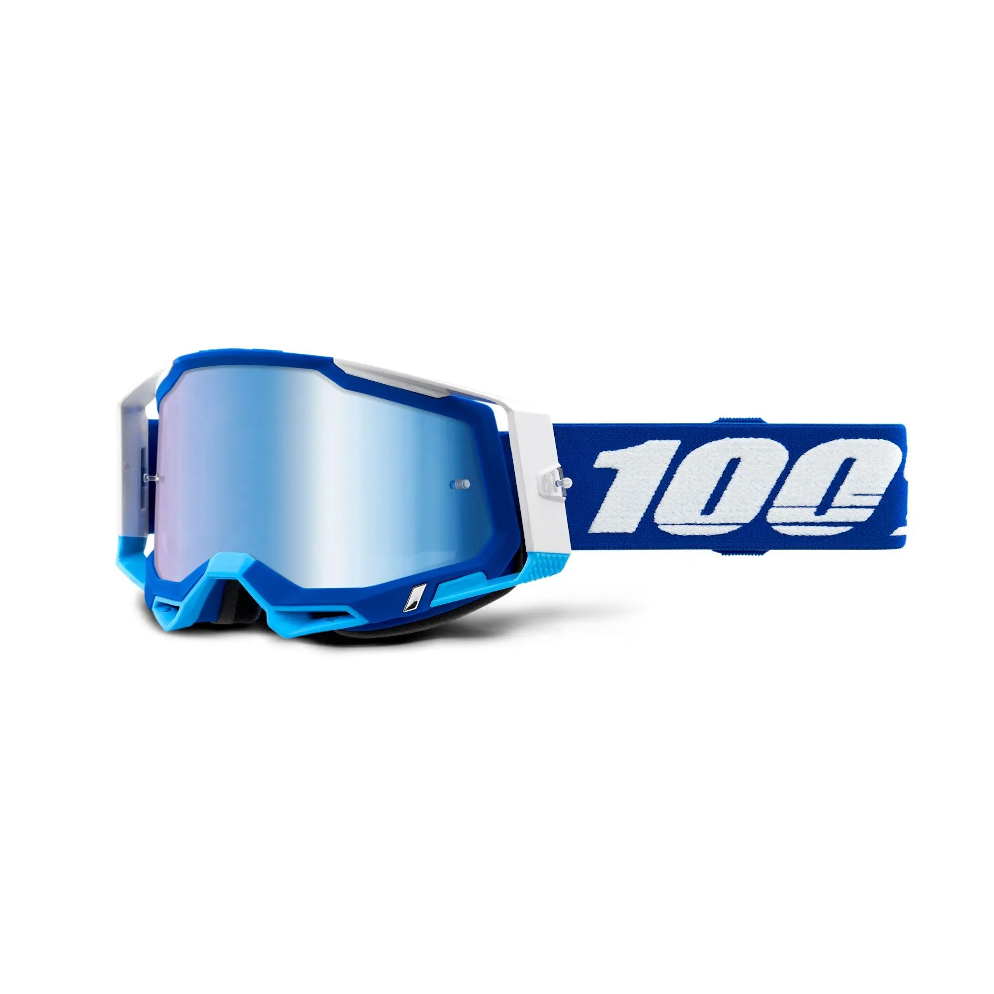 100% Racecraft 2 Goggles Blue / Blue Mirror Lens - FREE UK Shipping, FREE 365 Day Returns | Moto Central