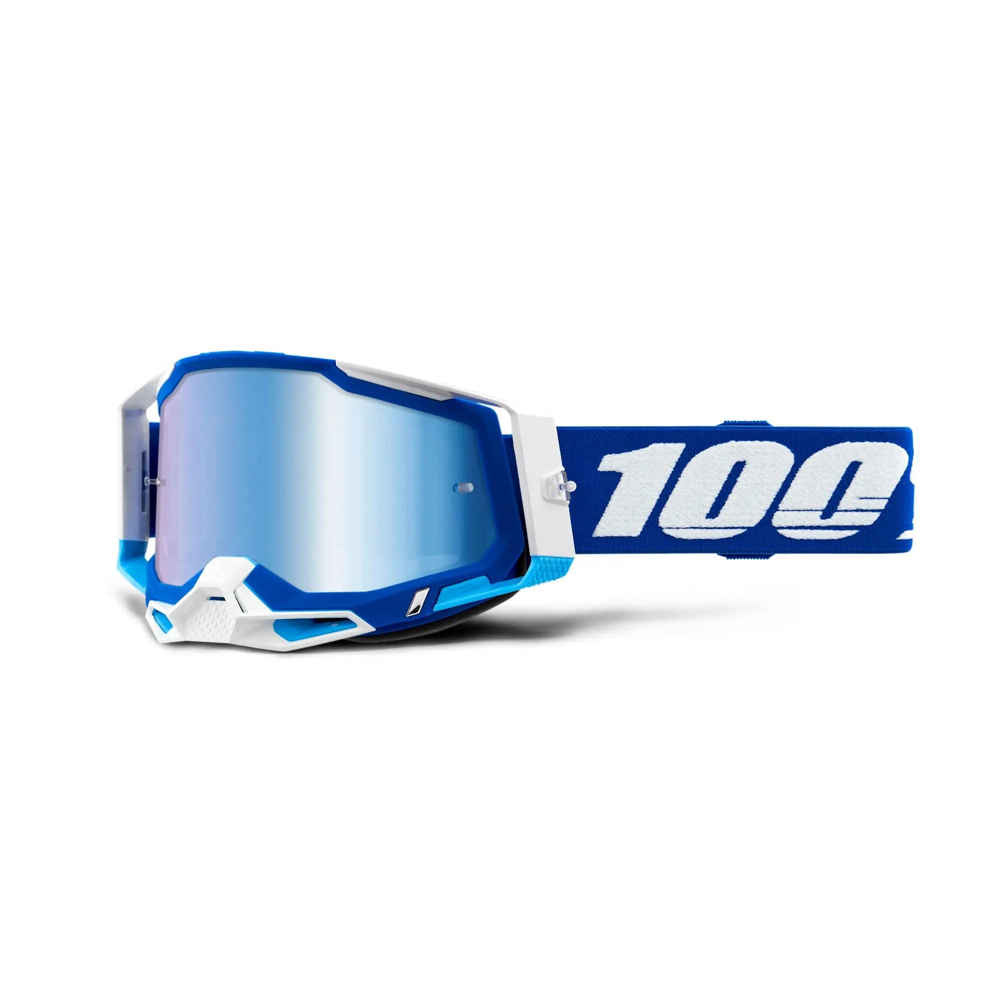 100% Racecraft 2 Goggles Blue / Blue Mirror Lens - FREE UK Shipping, FREE 365 Day Returns | Moto Central