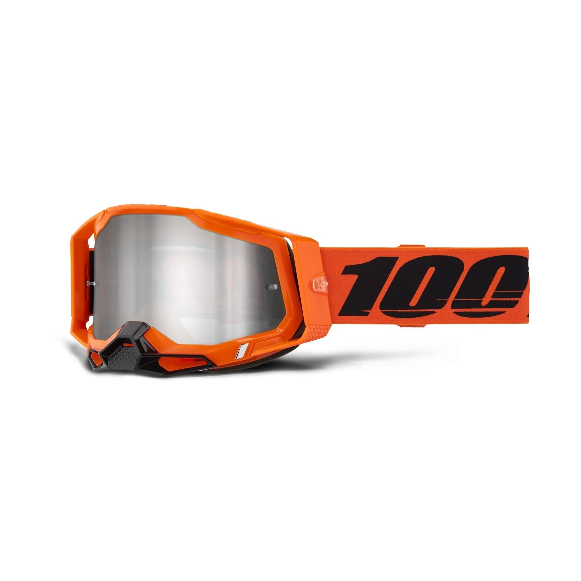 100% Racecraft 2 Goggles Neon Orange / Mirror Silver Flash Lens - FREE UK Shipping, FREE 365 Day Returns | Moto Central