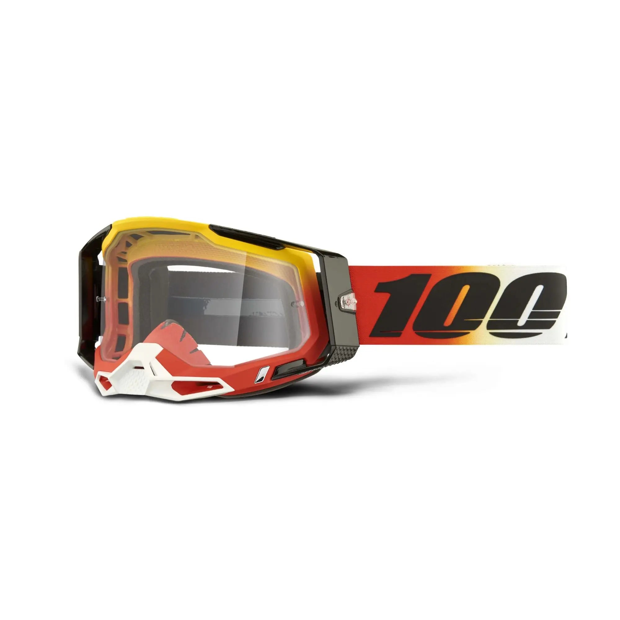 100% Racecraft 2 Goggles Ogusto / Clear Lens - FREE UK Shipping, FREE 365 Day Returns | Moto Central