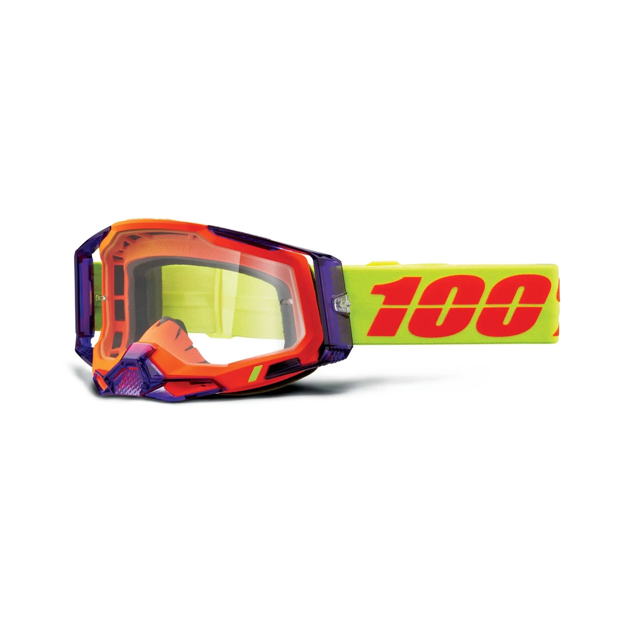 100% Racecraft 2 Goggles Panam / Clear Lens - FREE UK Shipping, FREE 365 Day Returns | Moto Central