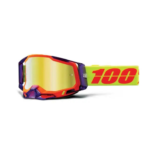 100% Racecraft 2 Goggles Panam / Mirror Gold Lens - FREE UK Shipping, FREE 365 Day Returns | Moto Central