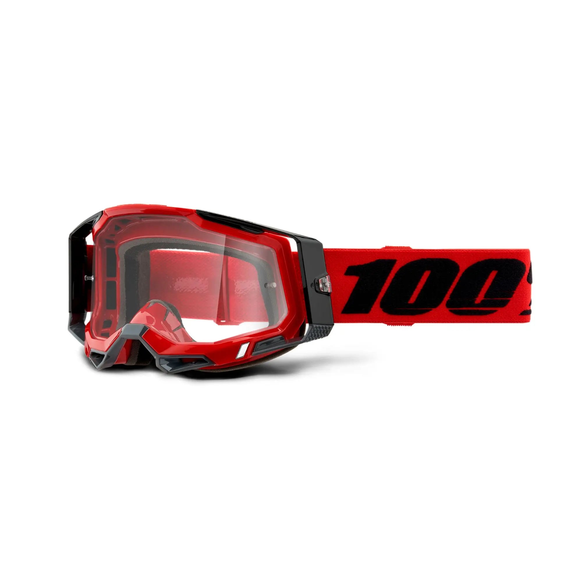 100% Racecraft 2 Goggles Red / Clear Lens - FREE UK Shipping, FREE 365 Day Returns | Moto Central