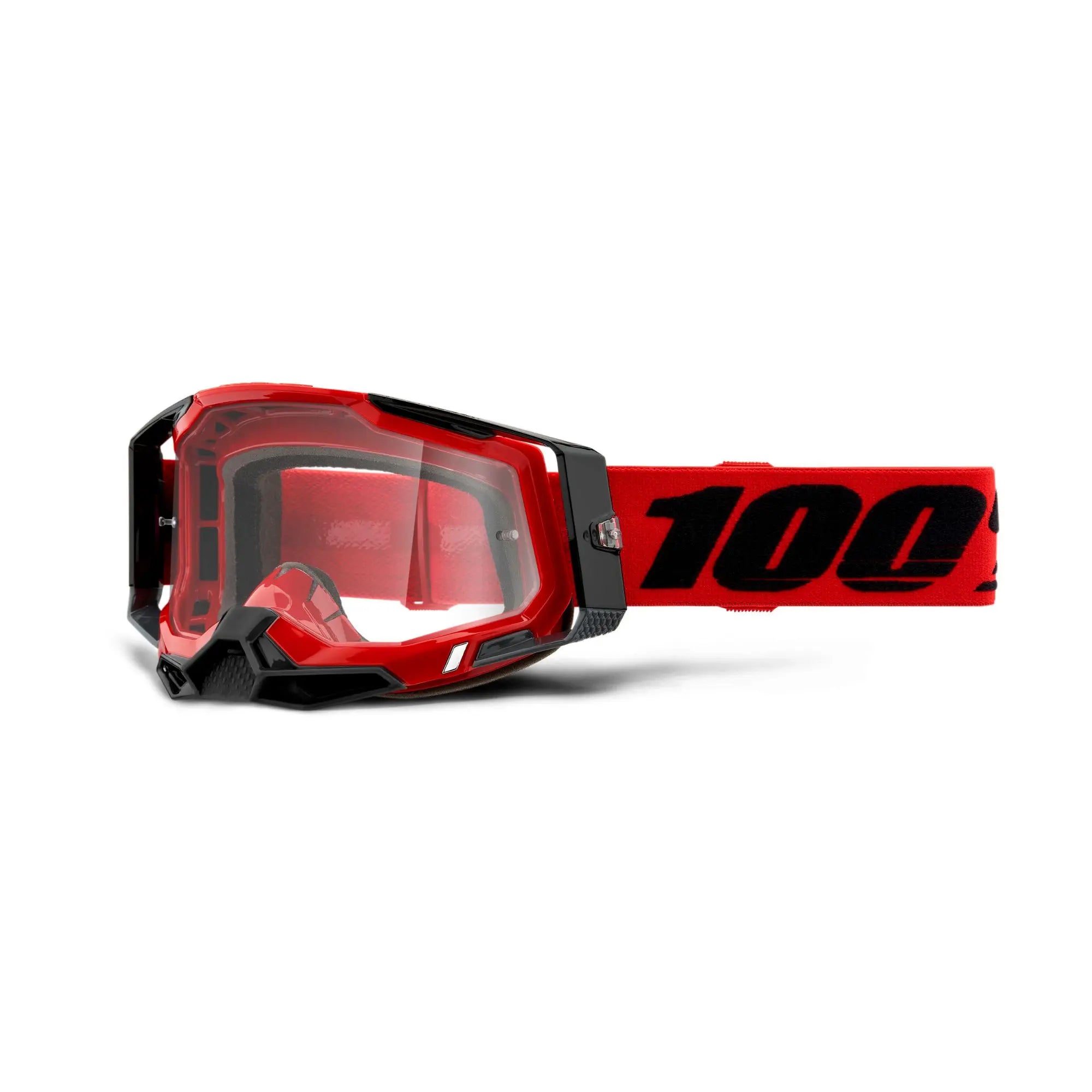 100% Racecraft 2 Goggles Red / Clear Lens - FREE UK Shipping, FREE 365 Day Returns | Moto Central