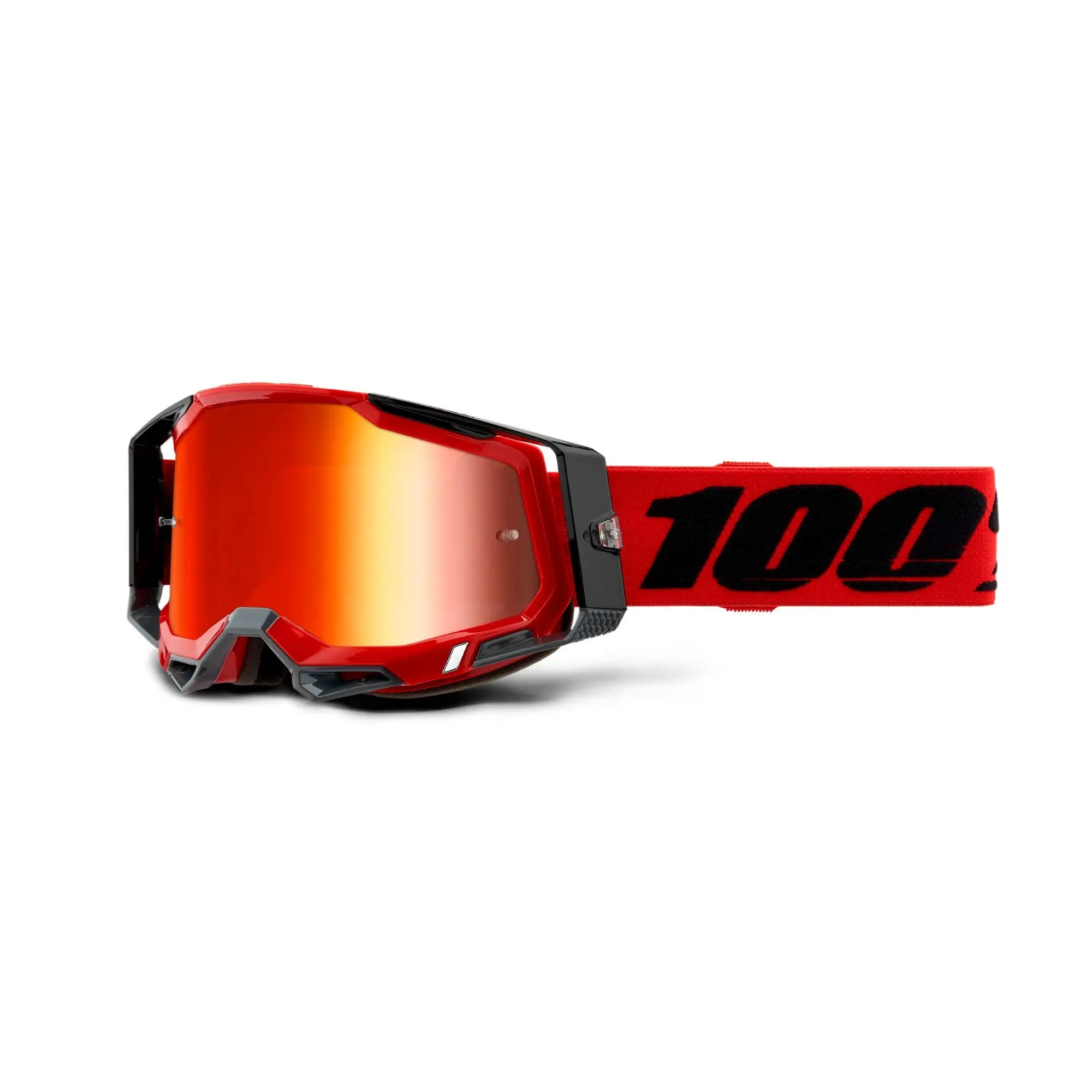 100% Racecraft 2 Goggles Red / Red Mirror Lens - FREE UK Shipping, FREE 365 Day Returns | Moto Central