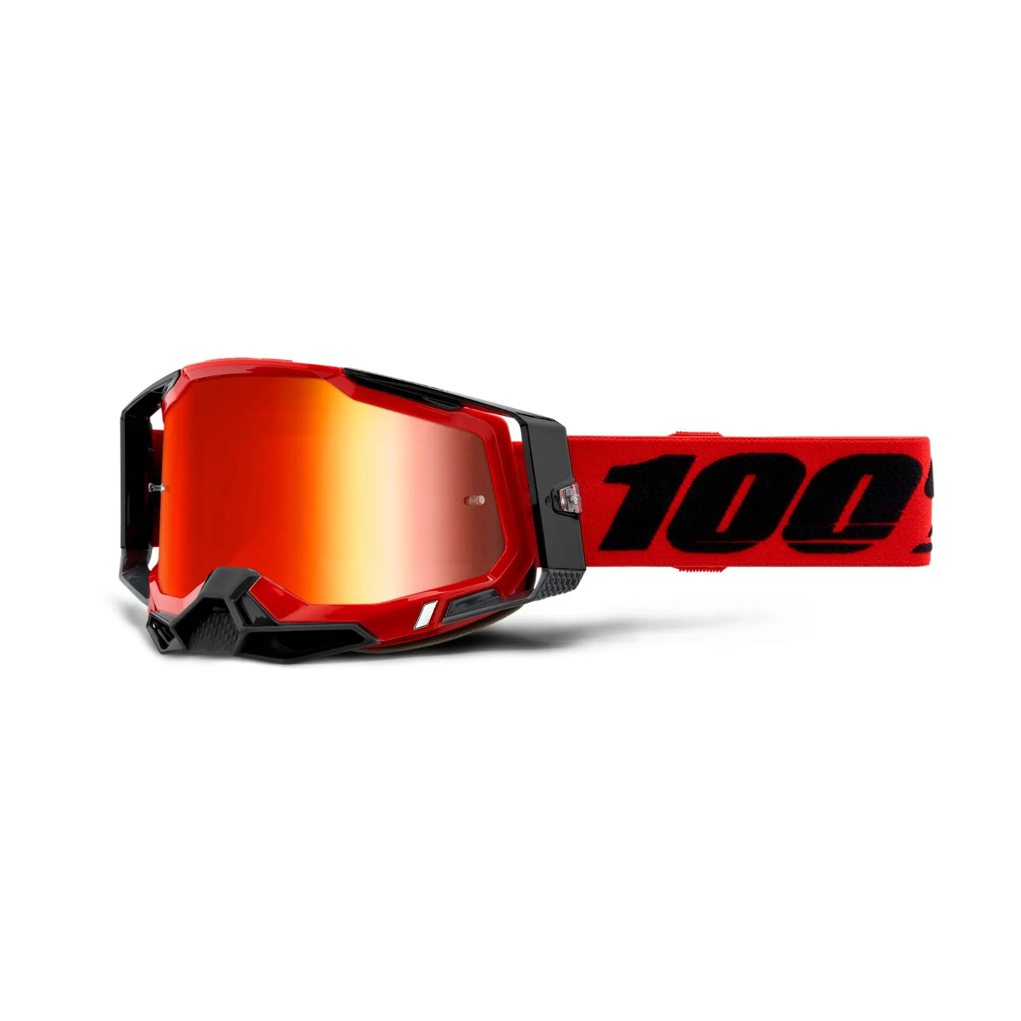 100% Racecraft 2 Goggles Red / Red Mirror Lens - FREE UK Shipping, FREE 365 Day Returns | Moto Central