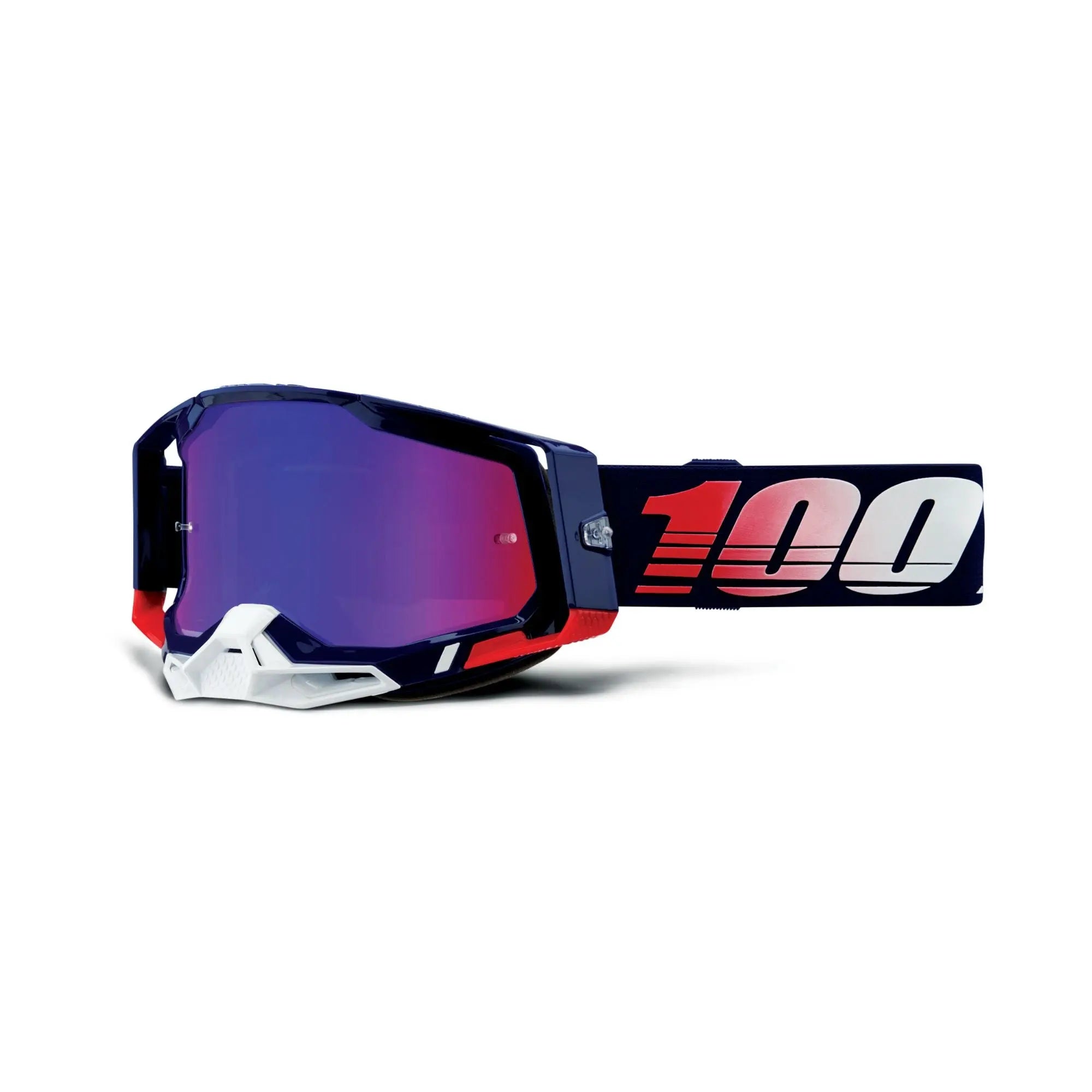 100% Racecraft 2 Goggles Republic / Mirror Red/Blue Lens - FREE UK Shipping, FREE 365 Day Returns | Moto Central