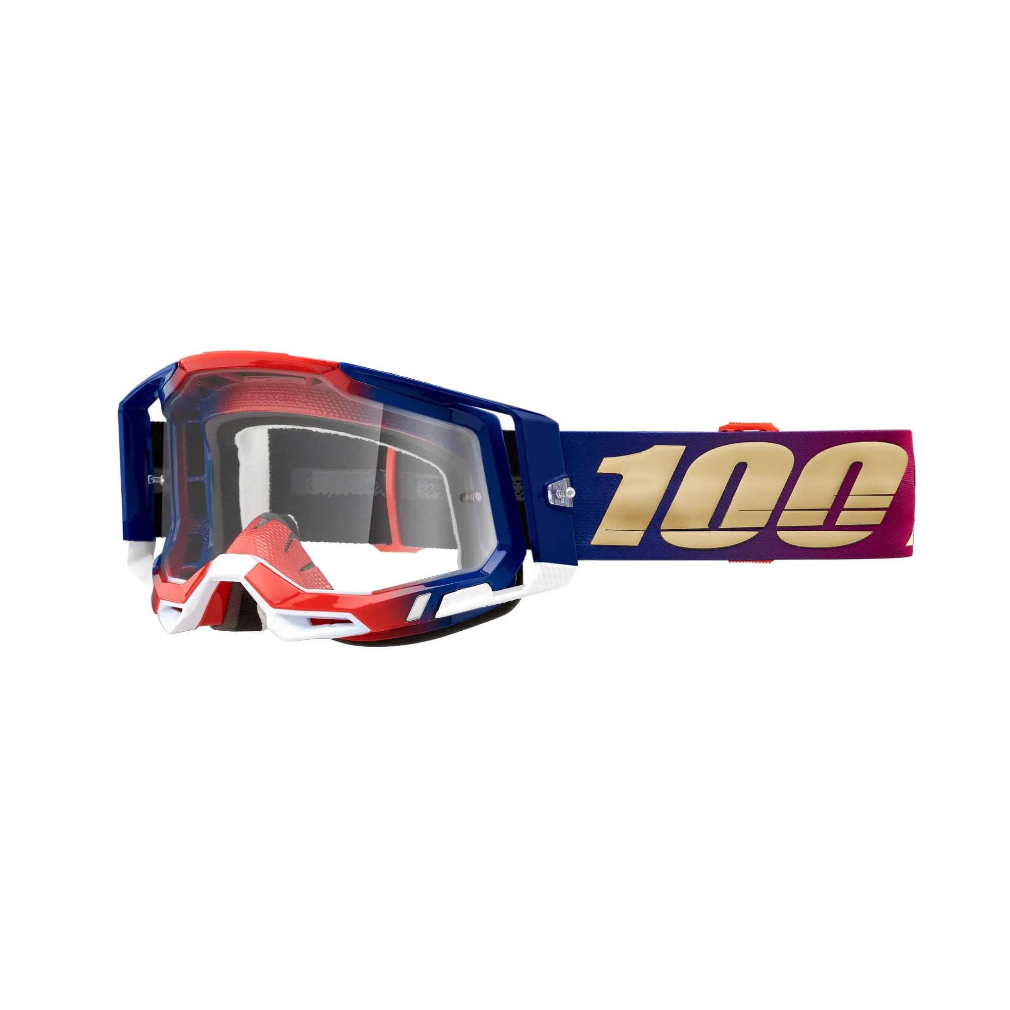 100% Racecraft 2 Goggles United/ Clear Lens - FREE UK Shipping, FREE 365 Day Returns | Moto Central