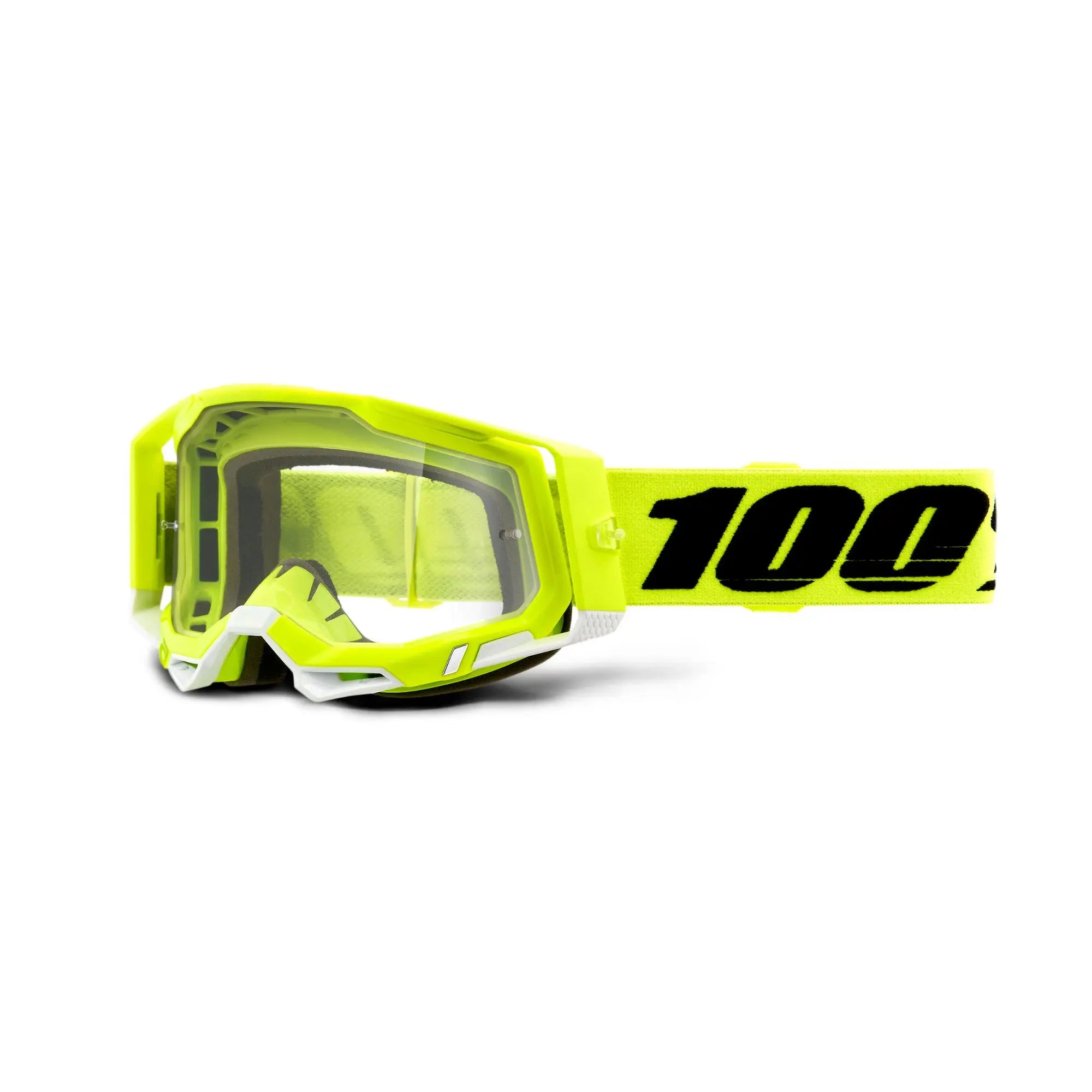 100% Racecraft 2 Goggles Yellow / Clear Lens - FREE UK Shipping, FREE 365 Day Returns | Moto Central