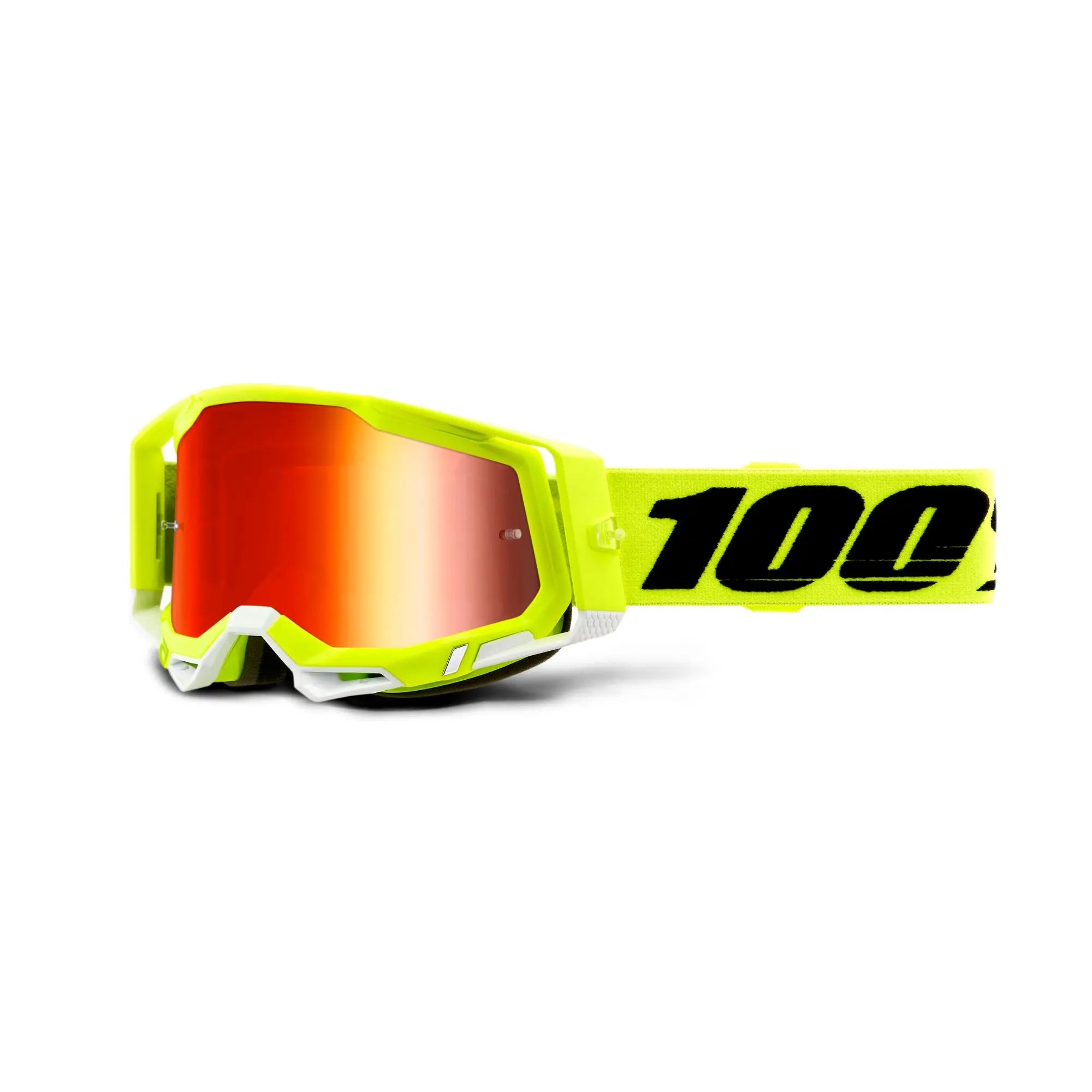 100% Racecraft 2 Goggles Yellow / Red Mirror Lens - FREE UK Shipping, FREE 365 Day Returns | Moto Central