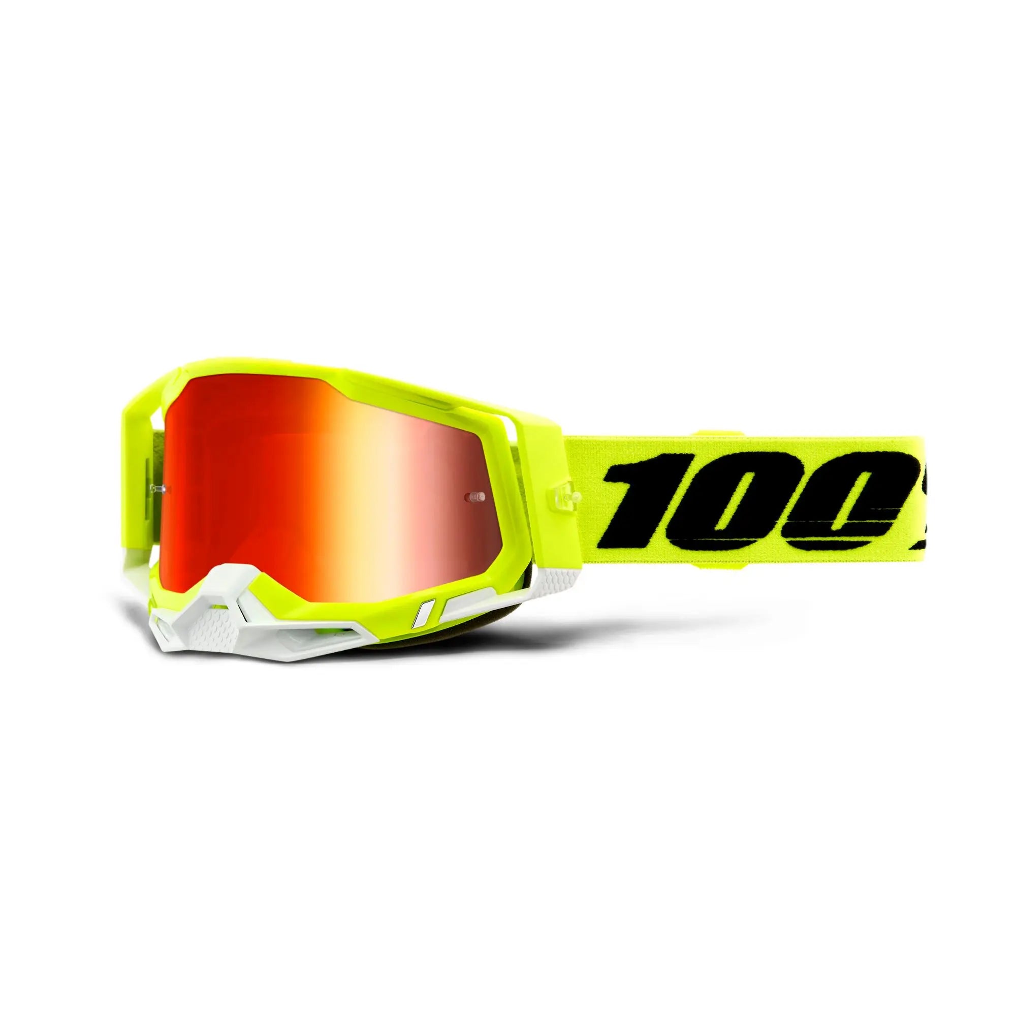 100% Racecraft 2 Goggles Yellow / Red Mirror Lens - FREE UK Shipping, FREE 365 Day Returns | Moto Central