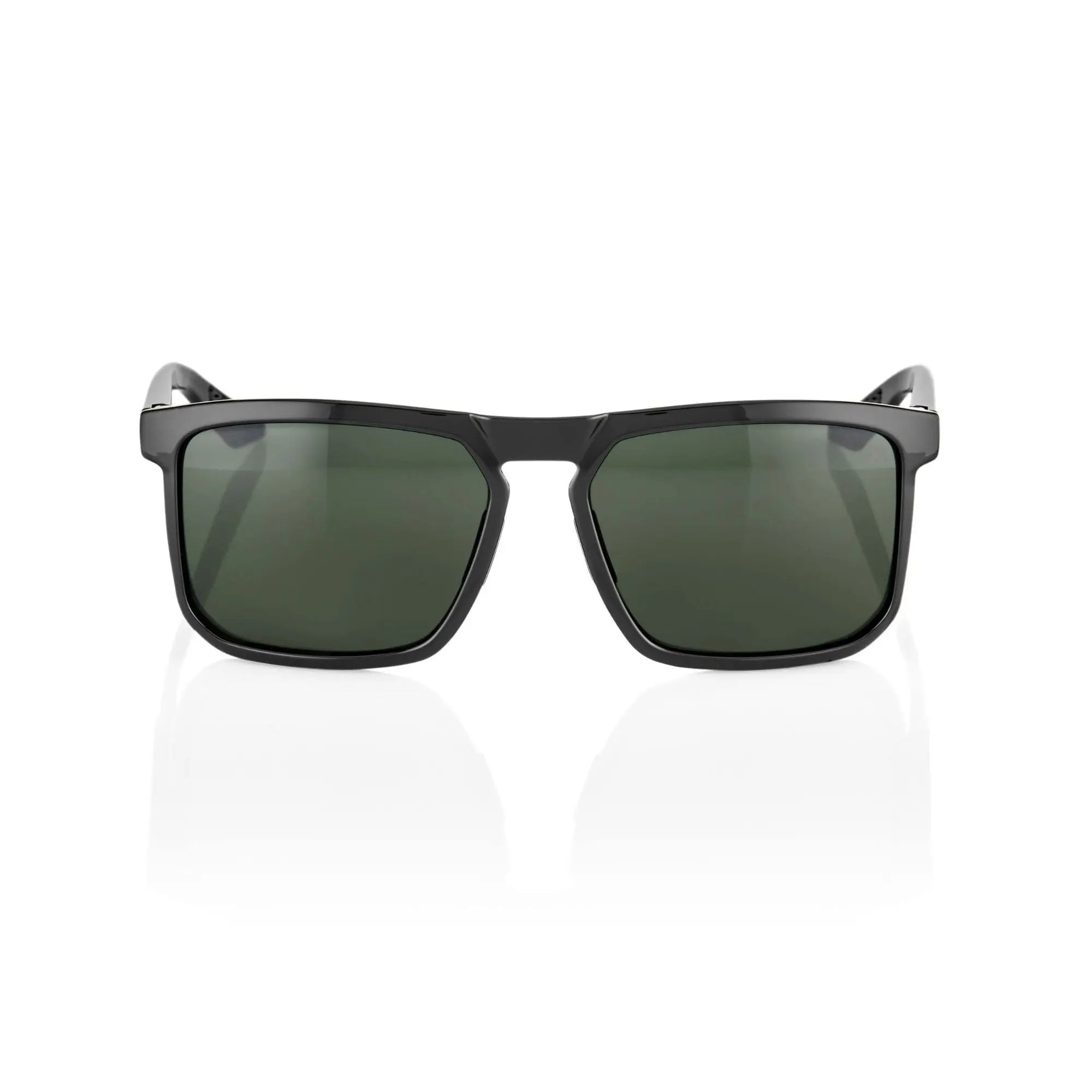 100% Renshaw Glasses Gloss Black / Grey Green Lens - FREE UK Shipping, FREE 365 Day Returns | Moto Central