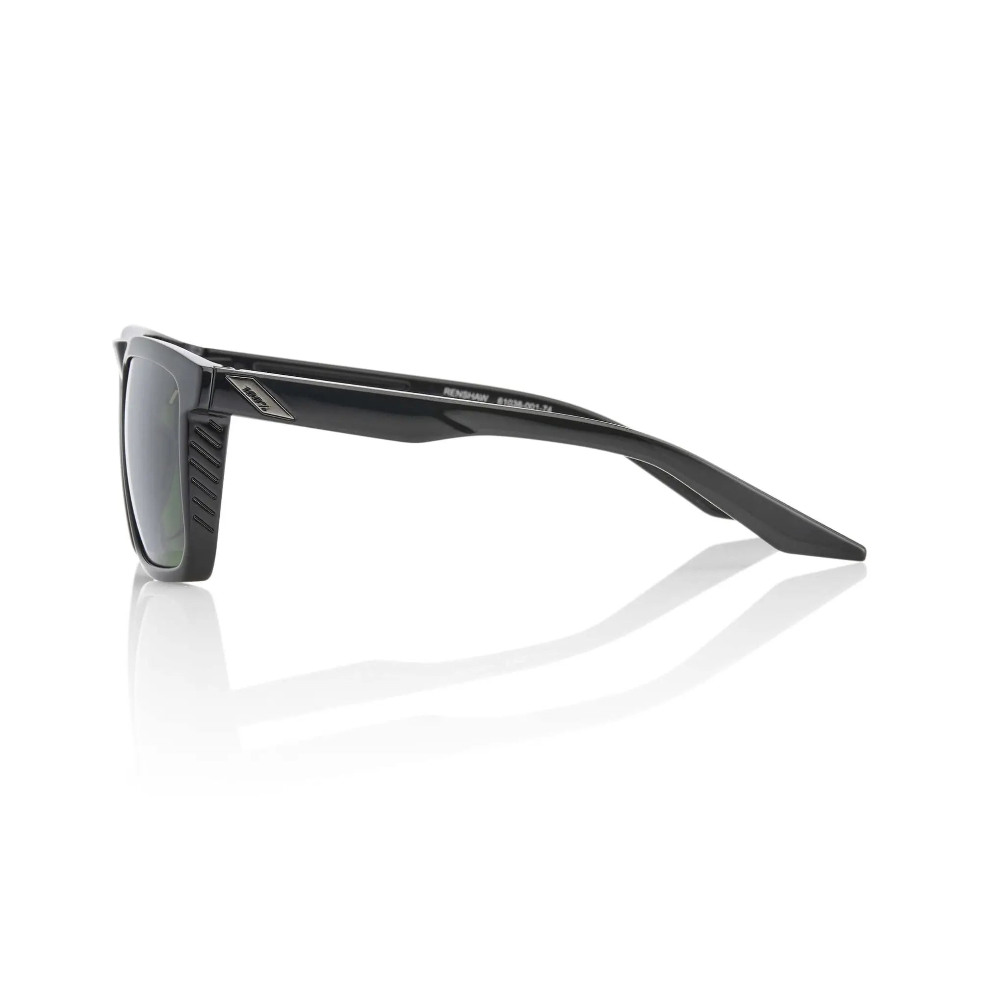 100% Renshaw Glasses Gloss Black / Grey Green Lens - FREE UK Shipping, FREE 365 Day Returns | Moto Central