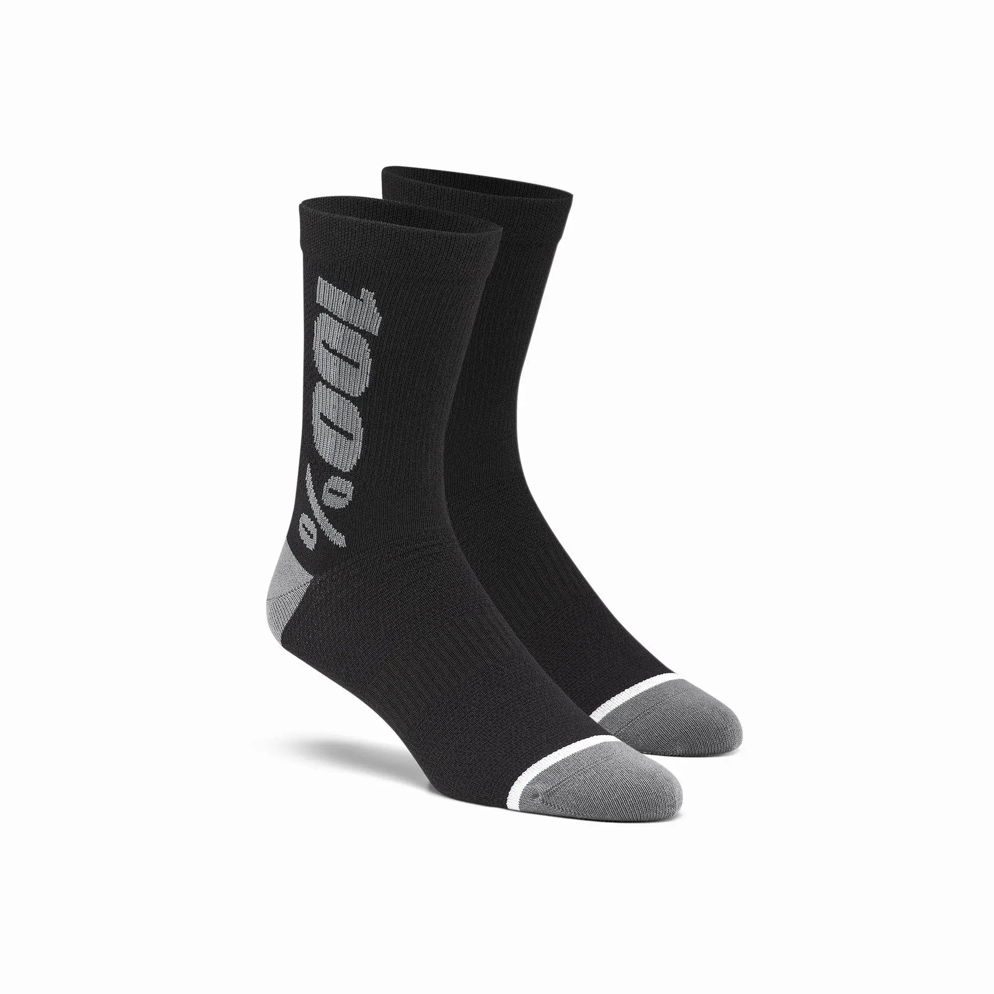 100% Rhythm Merino Wool Performance Socks Black / Grey - FREE UK Shipping, FREE 365 Day Returns | Moto Central