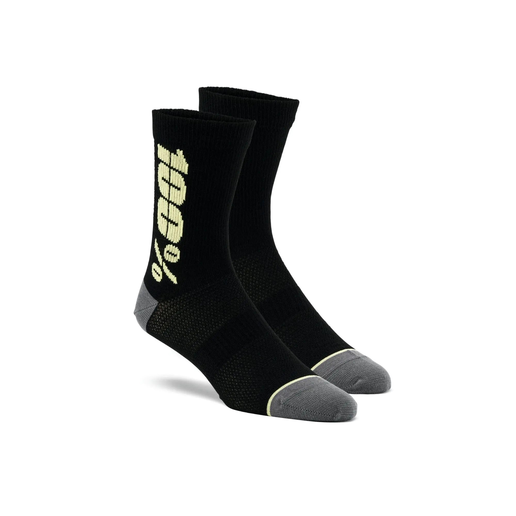 100% Rhythm Merino Wool Performance Socks Black / Yellow - FREE UK Shipping, FREE 365 Day Returns | Moto Central