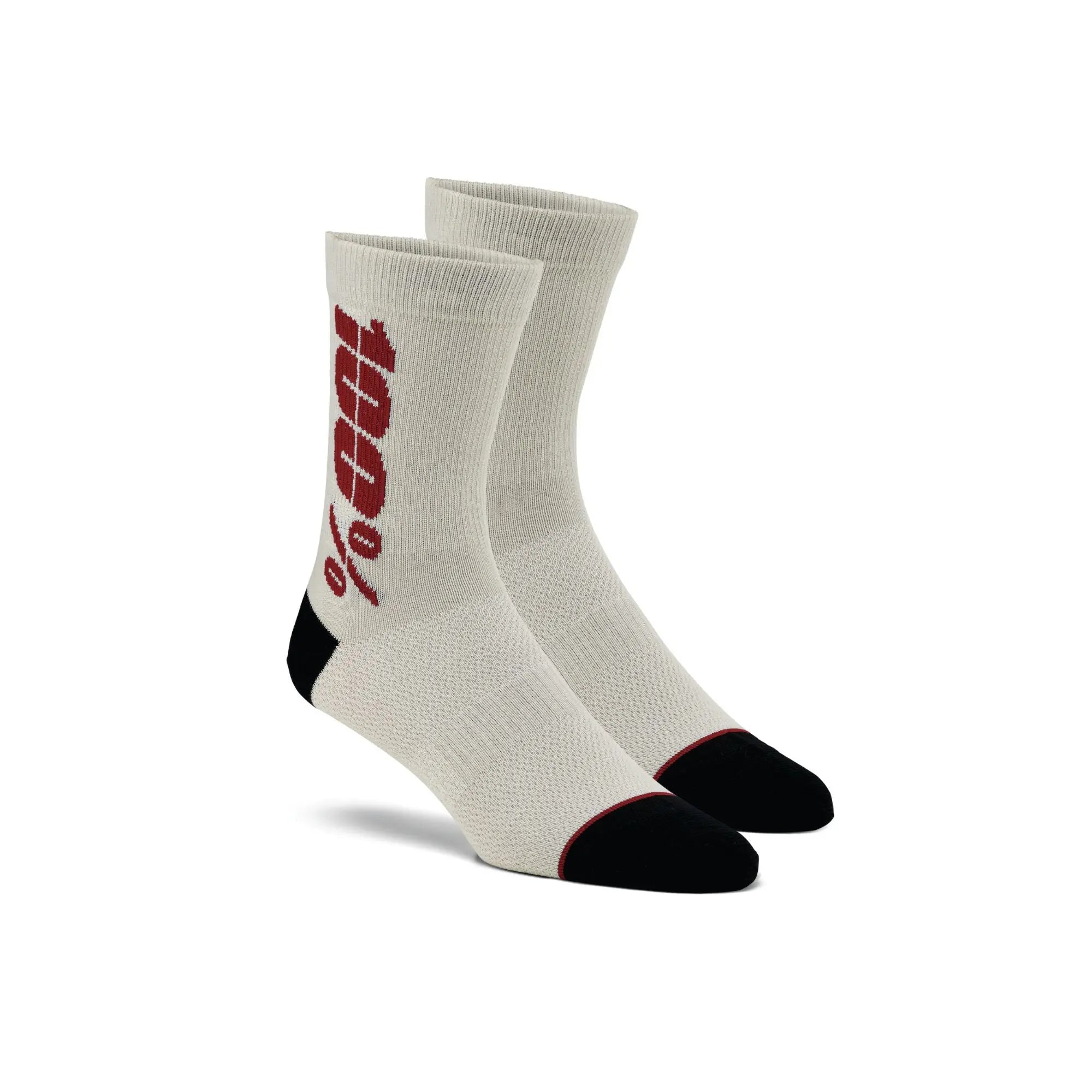 100% Rhythm Merino Wool Performance Socks Silver / Cherry - FREE UK Shipping, FREE 365 Day Returns | Moto Central