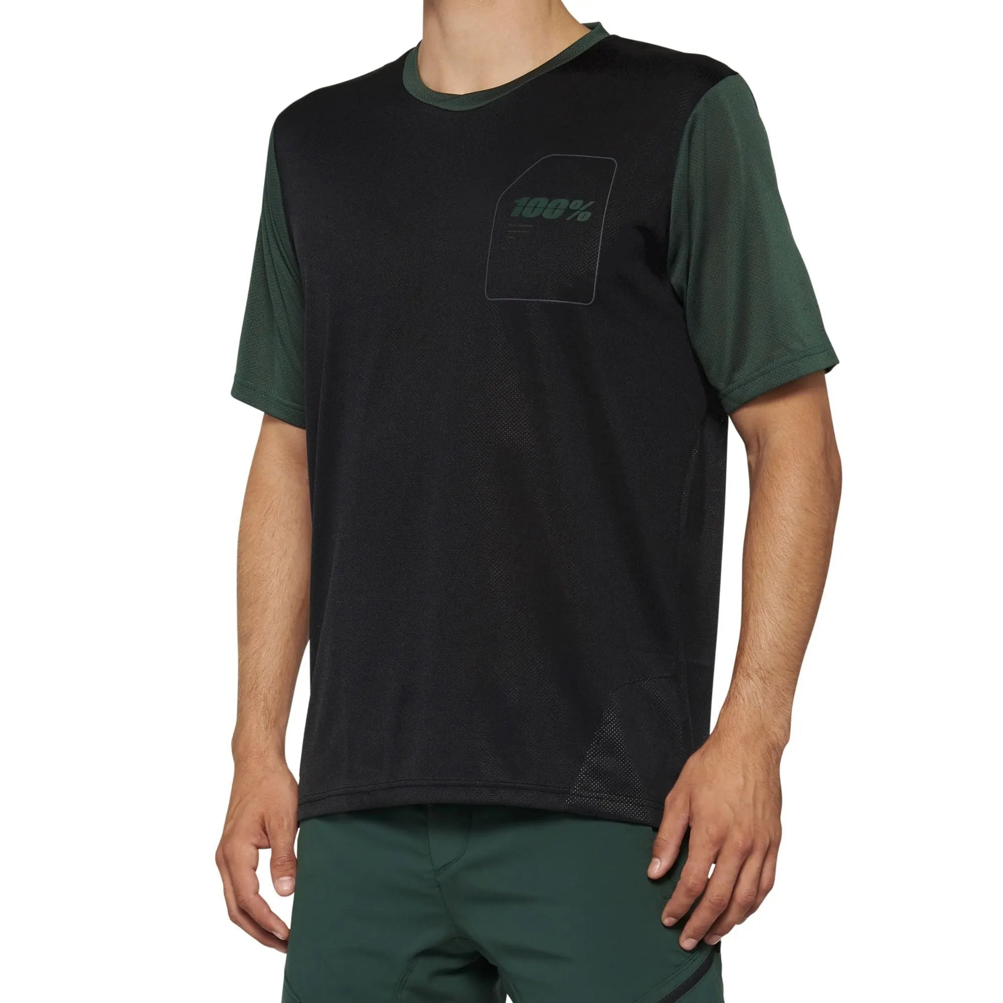 100% Ridecamp Jersey Black / Forest Green - FREE UK Shipping, FREE 365 Day Returns | Moto Central