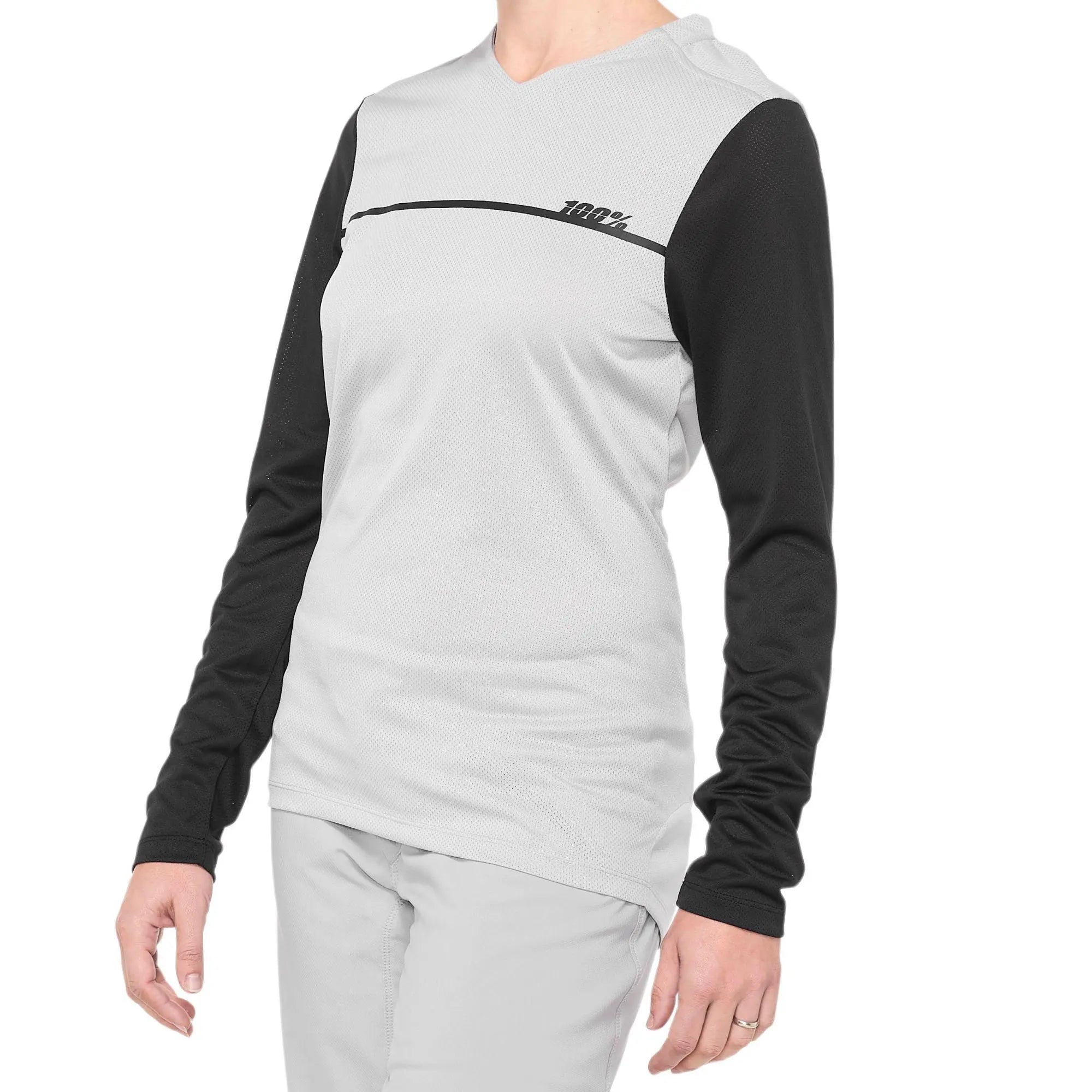 100% Ridecamp Ladies Long Sleeves Jersey Grey / Black - FREE UK Shipping, FREE 365 Day Returns | Moto Central