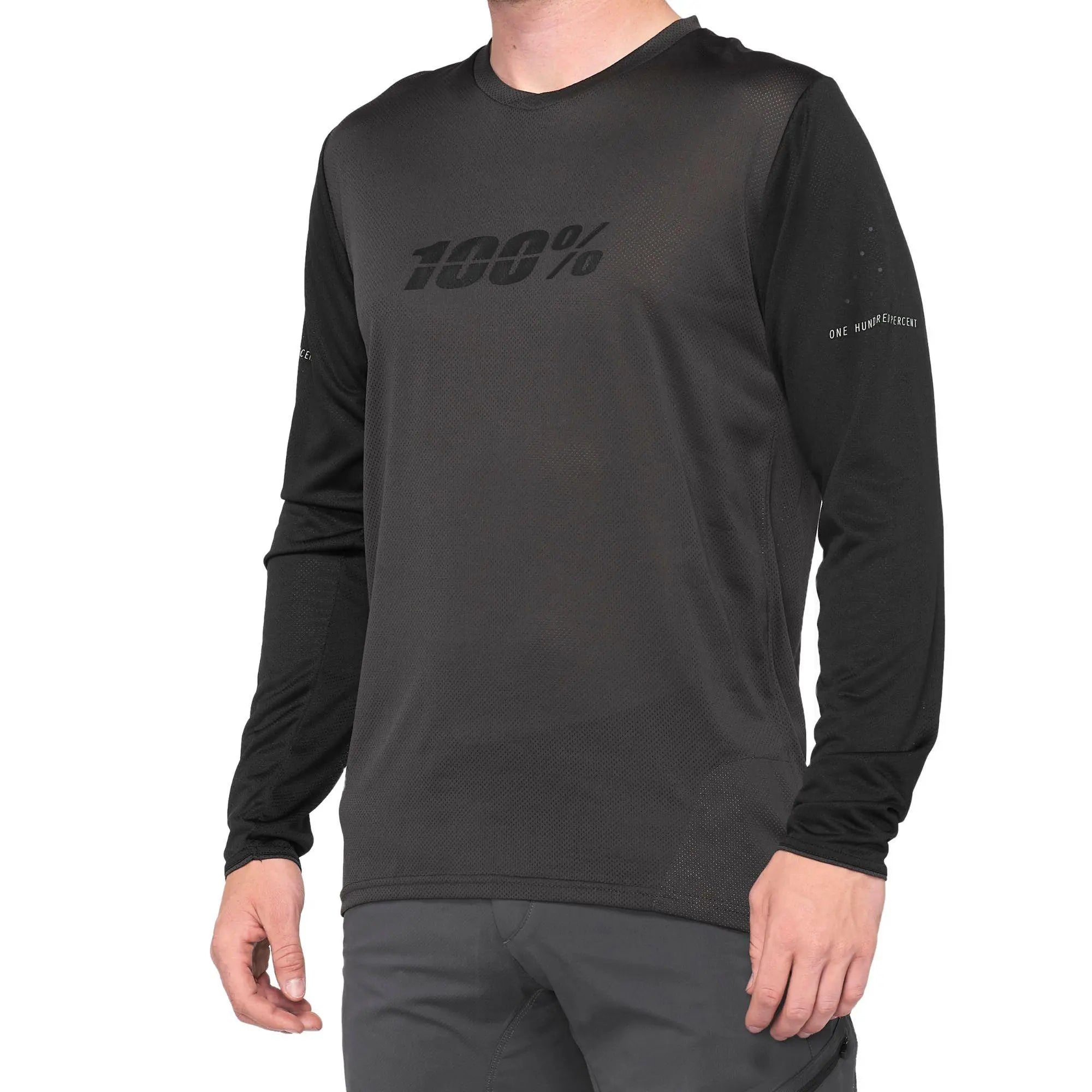 100% Ridecamp Long Sleeves Jersey Black / Charcoal - FREE UK Shipping, FREE 365 Day Returns | Moto Central