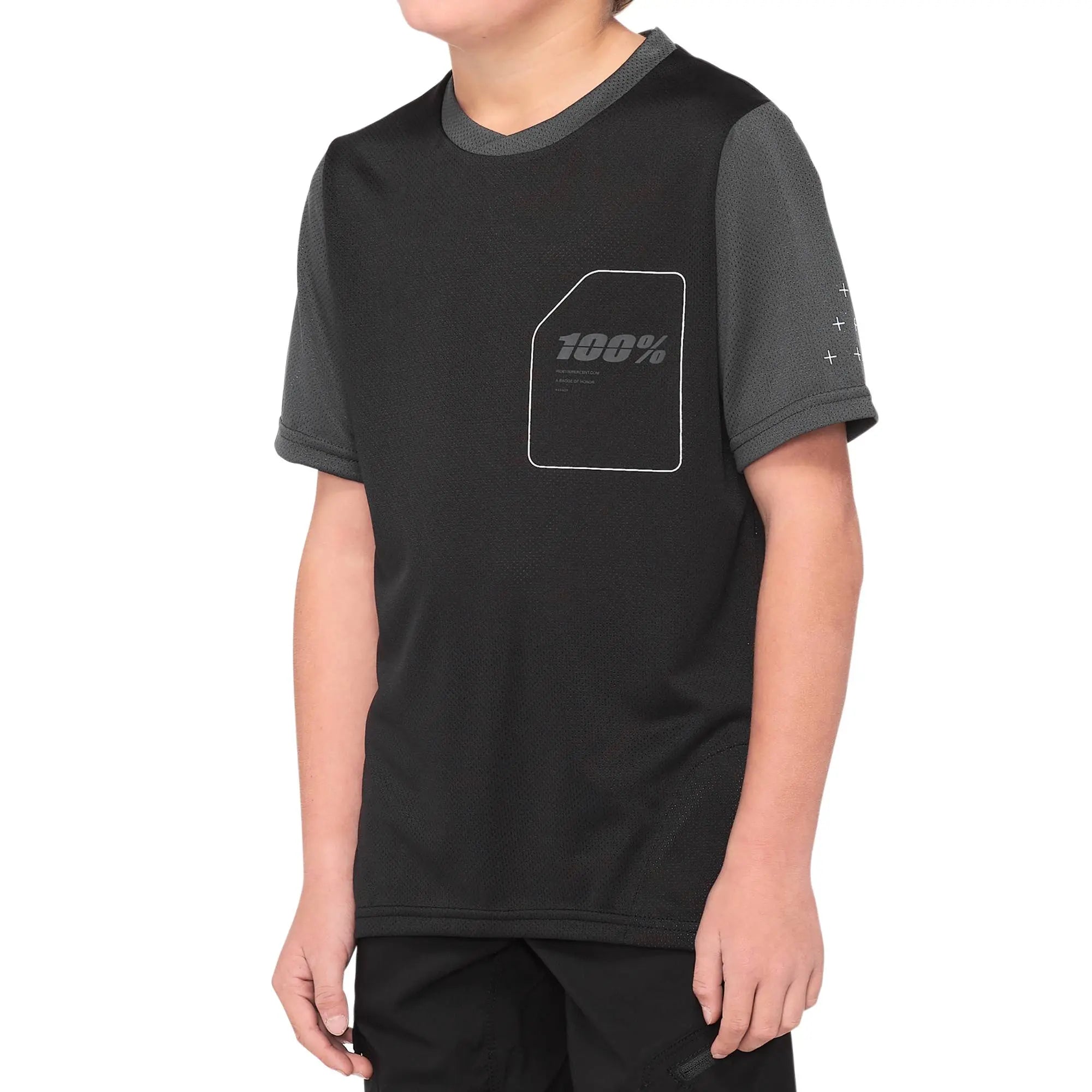 100% Ridecamp Youth Jersey Black / Charcoal - FREE UK Shipping, FREE 365 Day Returns | Moto Central