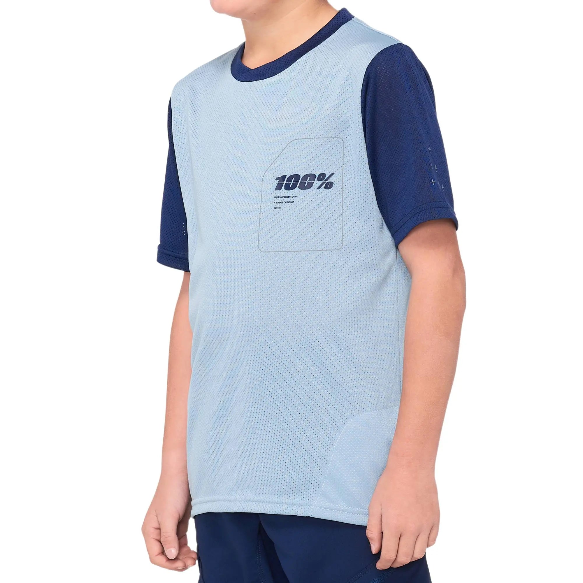 100% Ridecamp Youth Jersey Light Slate / Navy - FREE UK Shipping, FREE 365 Day Returns | Moto Central