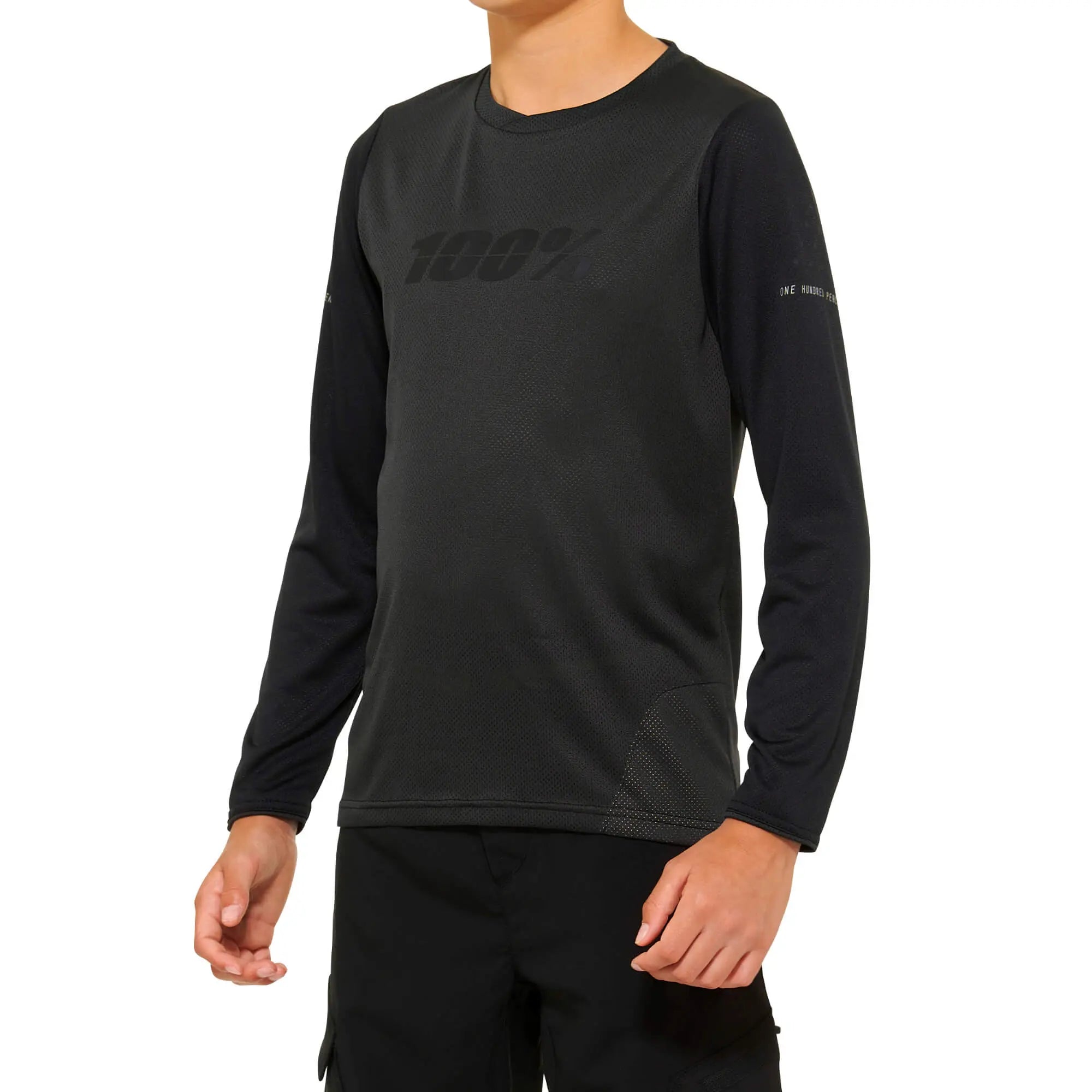 100% Ridecamp Youth Long Sleeves Jersey Black / Charcoal - FREE UK Shipping, FREE 365 Day Returns | Moto Central