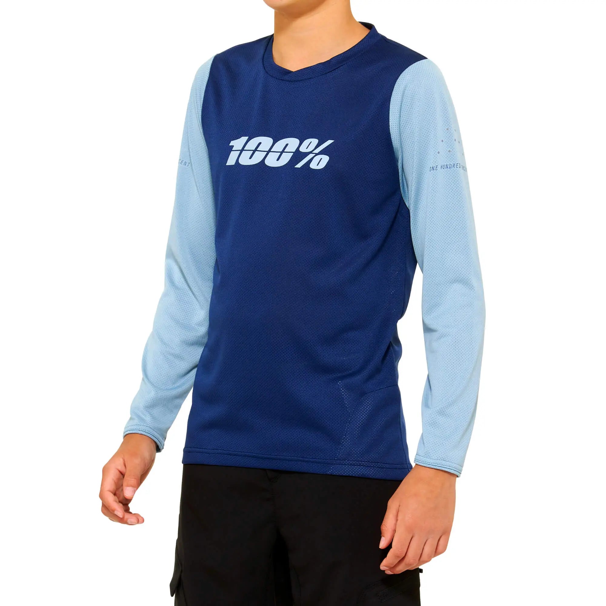 100% Ridecamp Youth Long Sleeves Jersey Slate / Navy - FREE UK Shipping, FREE 365 Day Returns | Moto Central