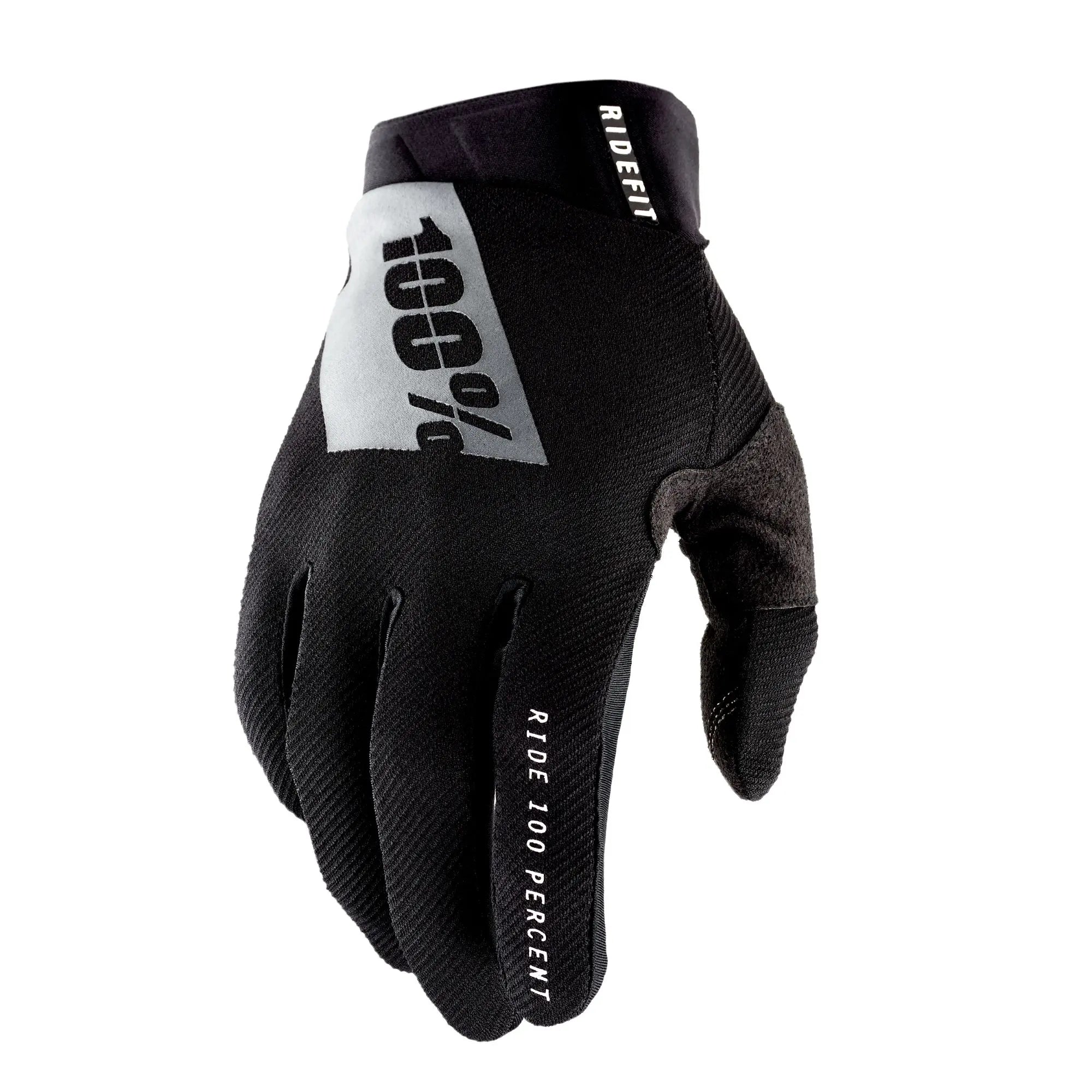 100% Ridefit Gloves Black - FREE UK Shipping, FREE 365 Day Returns | Moto Central