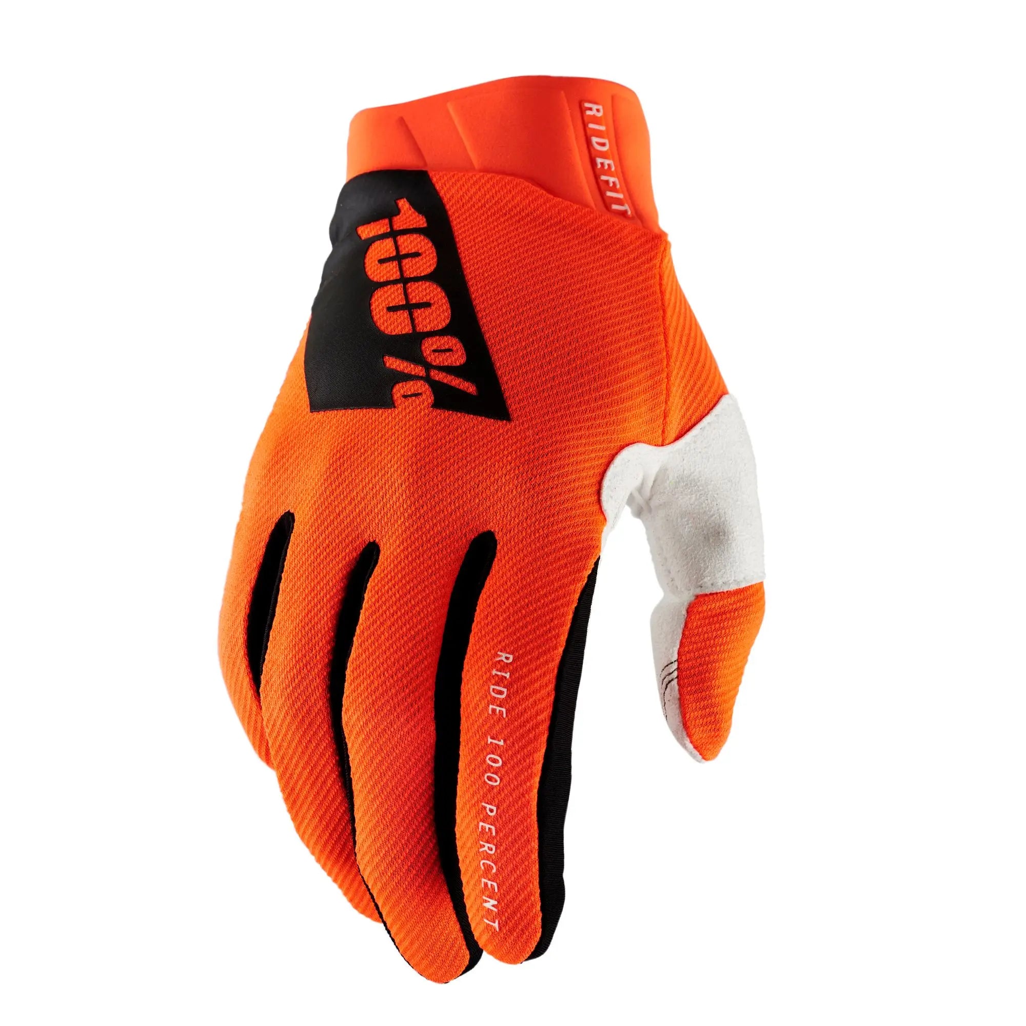 100% Ridefit Gloves Fluo Orange - FREE UK Shipping, FREE 365 Day Returns | Moto Central