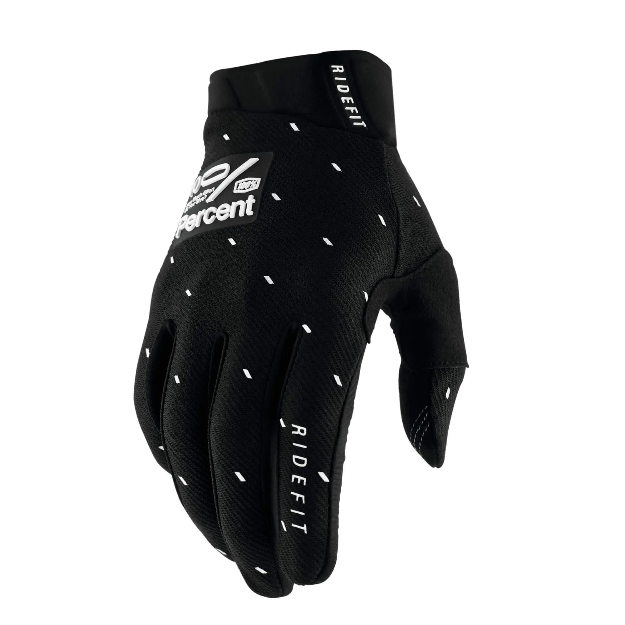 100% Ridefit Gloves Slasher Black - FREE UK Shipping, FREE 365 Day Returns | Moto Central