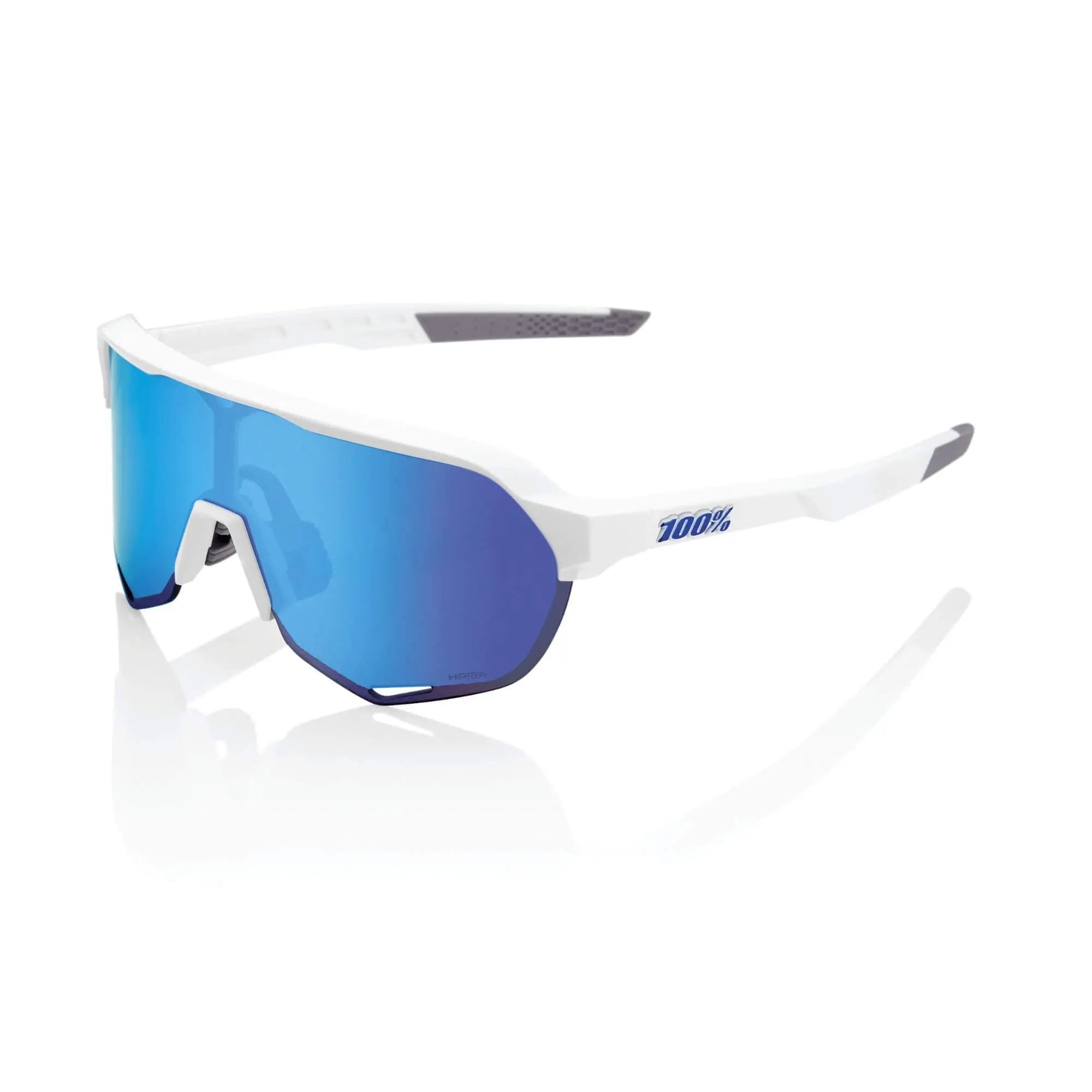 100% S2 Glasses Matt White / HiPER Blue Multilayer Mirror Lens - FREE UK Shipping, FREE 365 Day Returns | Moto Central