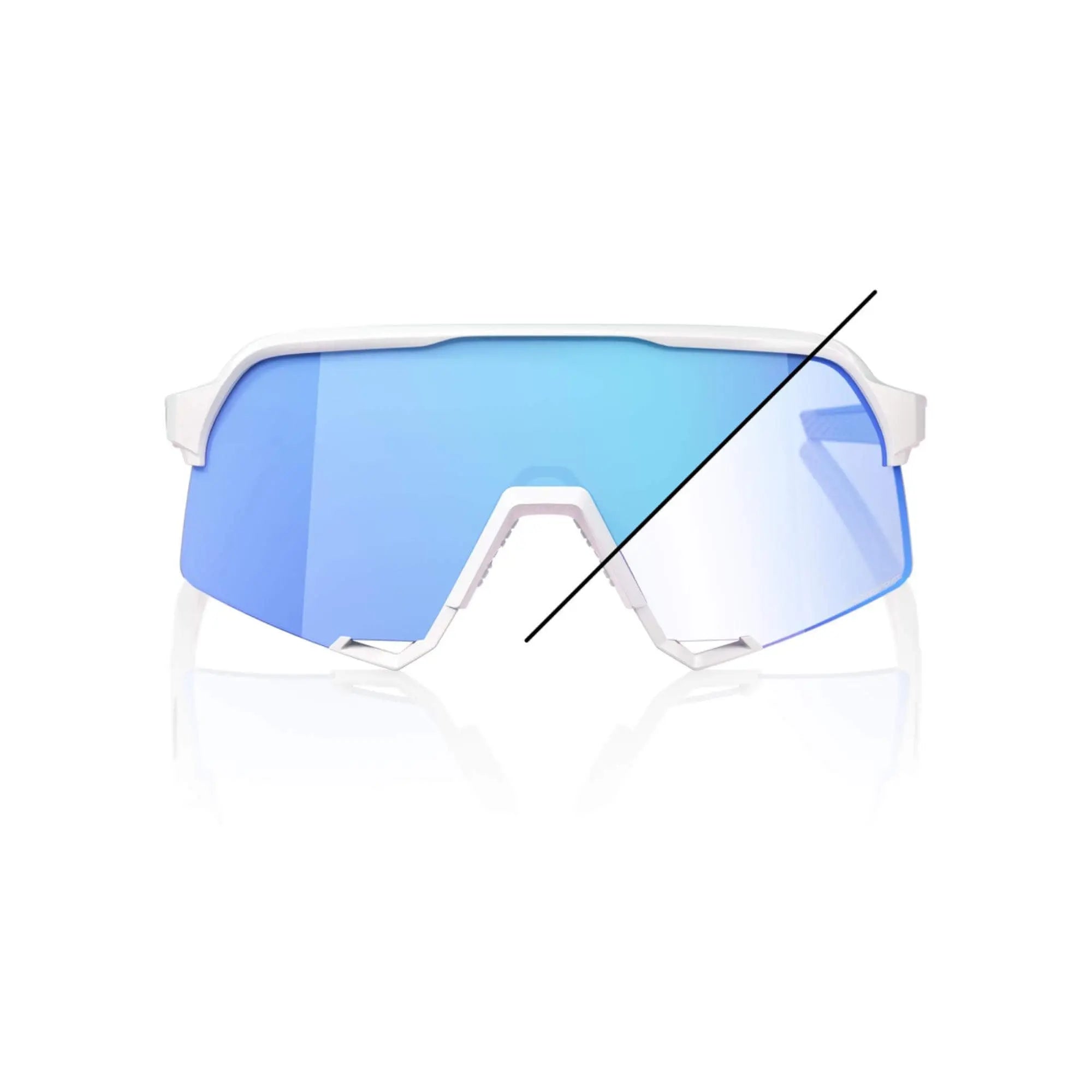 100% S3 Bastille LE Glasses Pearl White Glitter/Blue Mirror Photochromic Lens - FREE UK Shipping, FREE 365 Day Returns | Moto Central