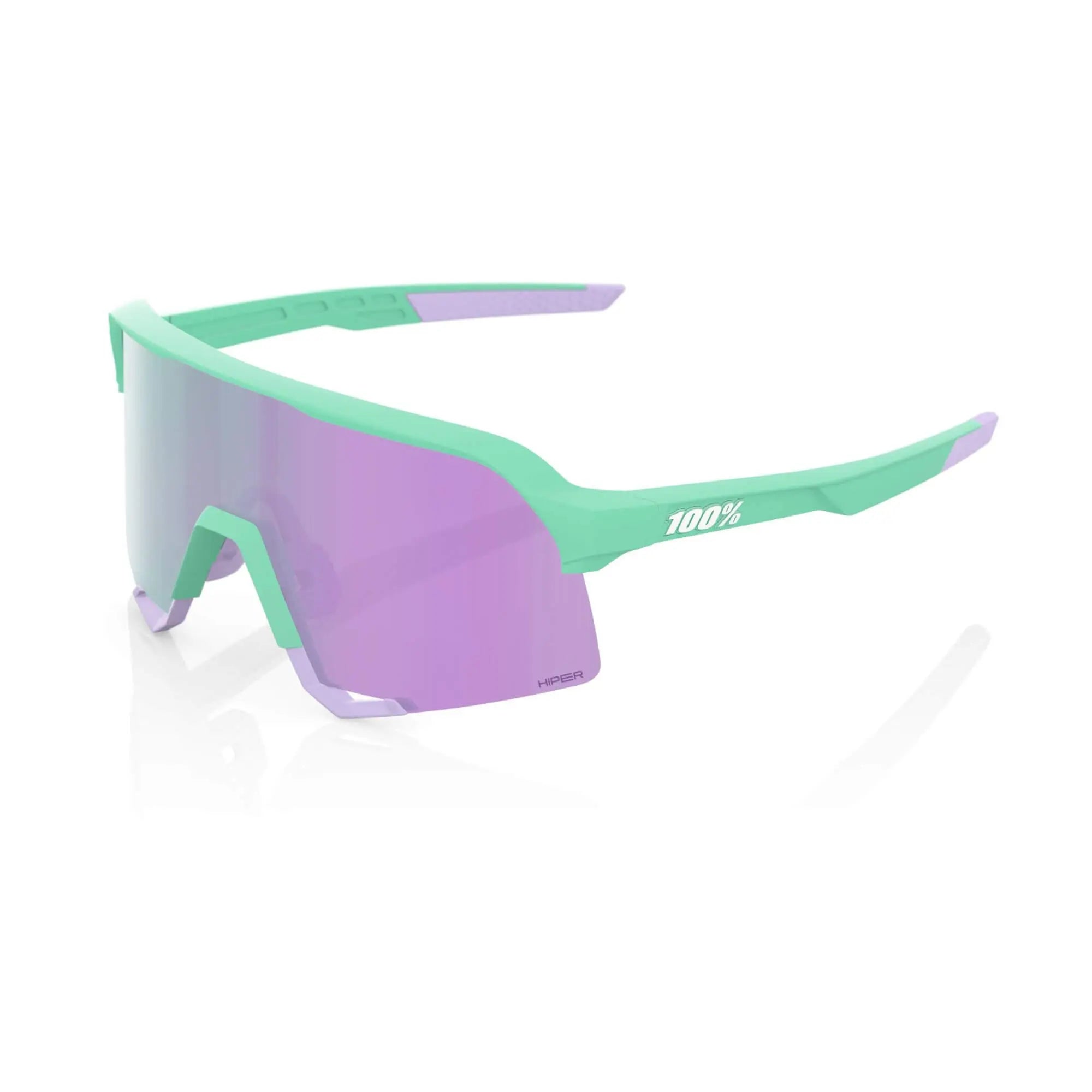 100% S3 Glasses Soft Tact Mint / HiPER Lavender Mirror Lens - FREE UK Shipping, FREE 365 Day Returns | Moto Central