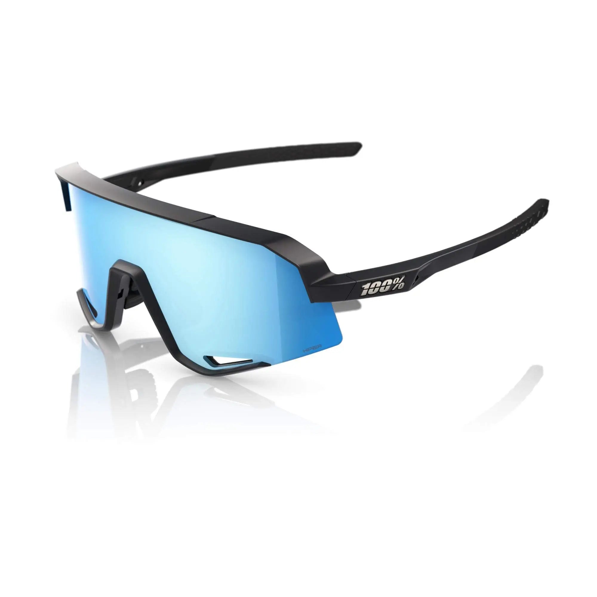 100% Slendale Glasses Matt Black / HiPER Blue Multilayer Mirror Lens - FREE UK Shipping, FREE 365 Day Returns | Moto Central