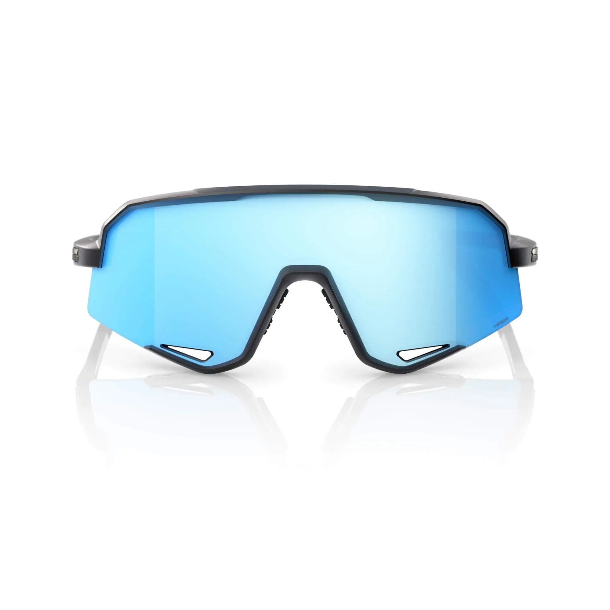 100% Slendale Glasses Matt Black / HiPER Blue Multilayer Mirror Lens - FREE UK Shipping, FREE 365 Day Returns | Moto Central