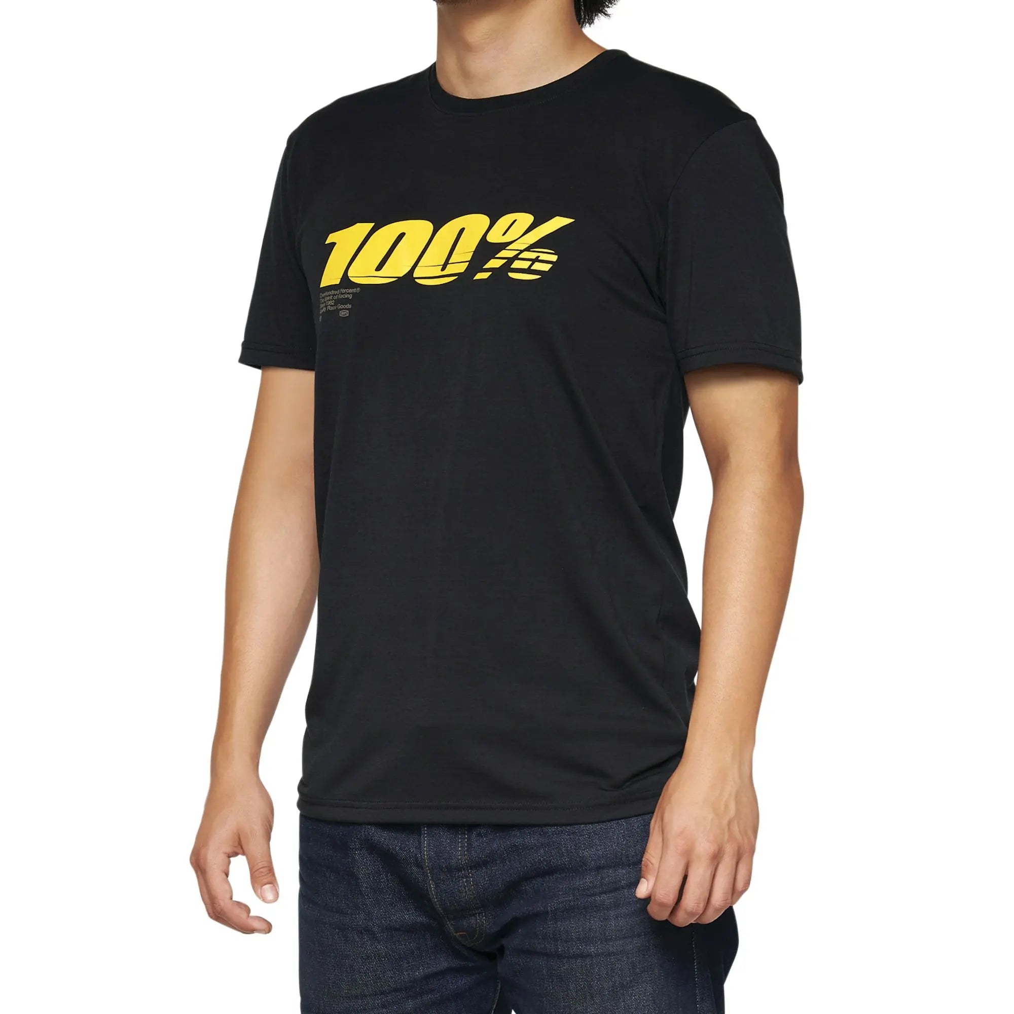 100% Speed Tech T-Shirt Black - FREE UK Shipping, FREE 365 Day Returns | Moto Central