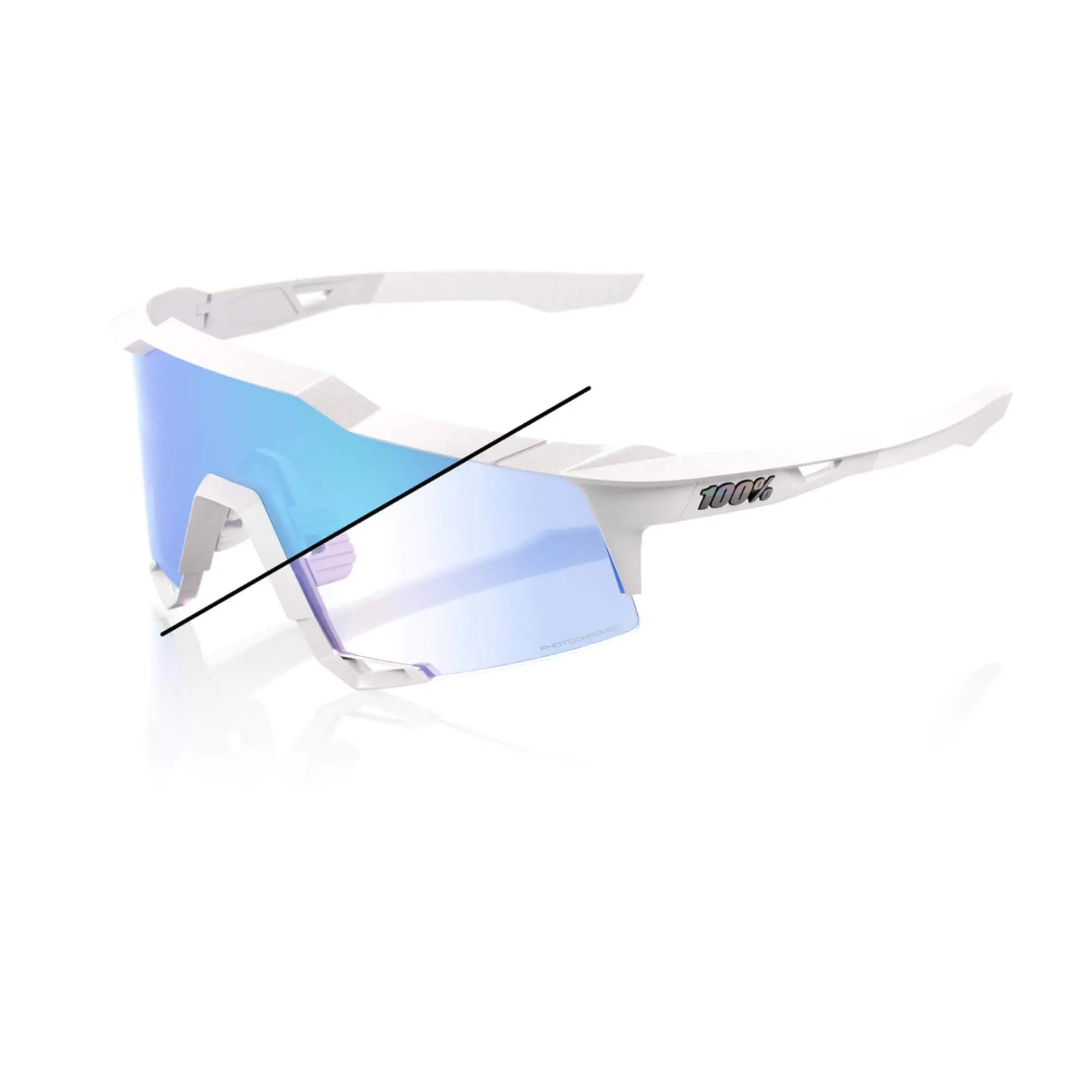 100% Speedcraft Bastille LE Glasses Pearl White Glitter / Blue Mirror Photochromic - FREE UK Shipping, FREE 365 Day Returns | Moto Central