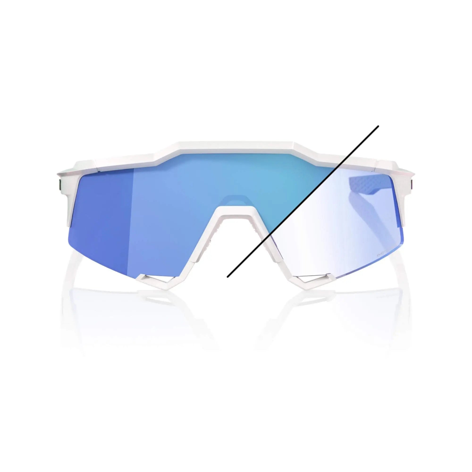 100% Speedcraft Bastille LE Glasses Pearl White Glitter / Blue Mirror Photochromic - FREE UK Shipping, FREE 365 Day Returns | Moto Central