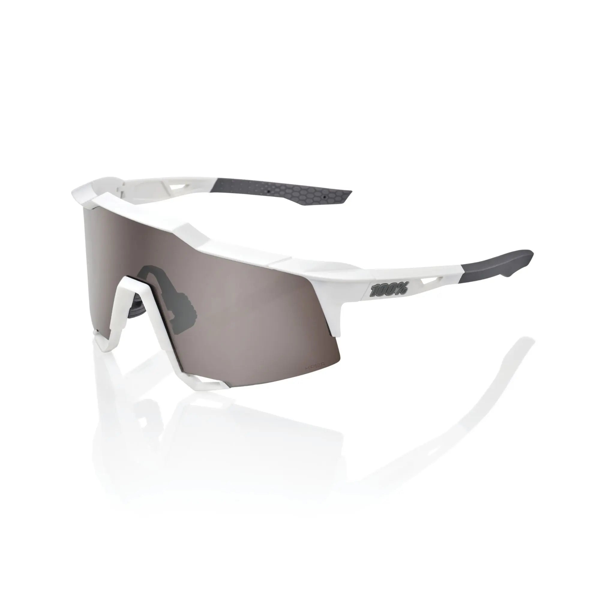 100% Speedcraft Glasses Matt White / HiPER Silver Mirror Lens - FREE UK Shipping, FREE 365 Day Returns | Moto Central